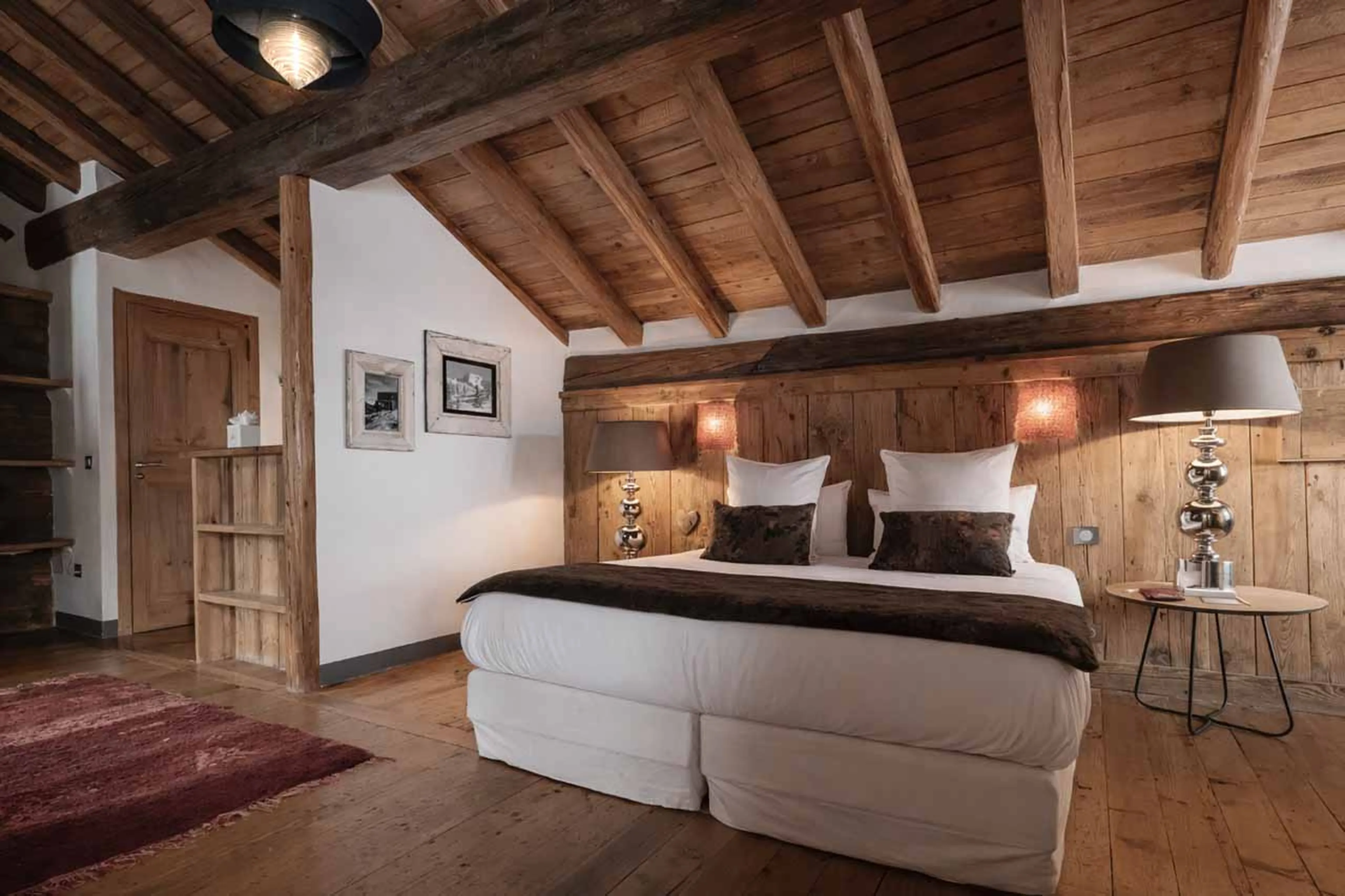 Bedroom one at Chalet Alice in Val d'Isere