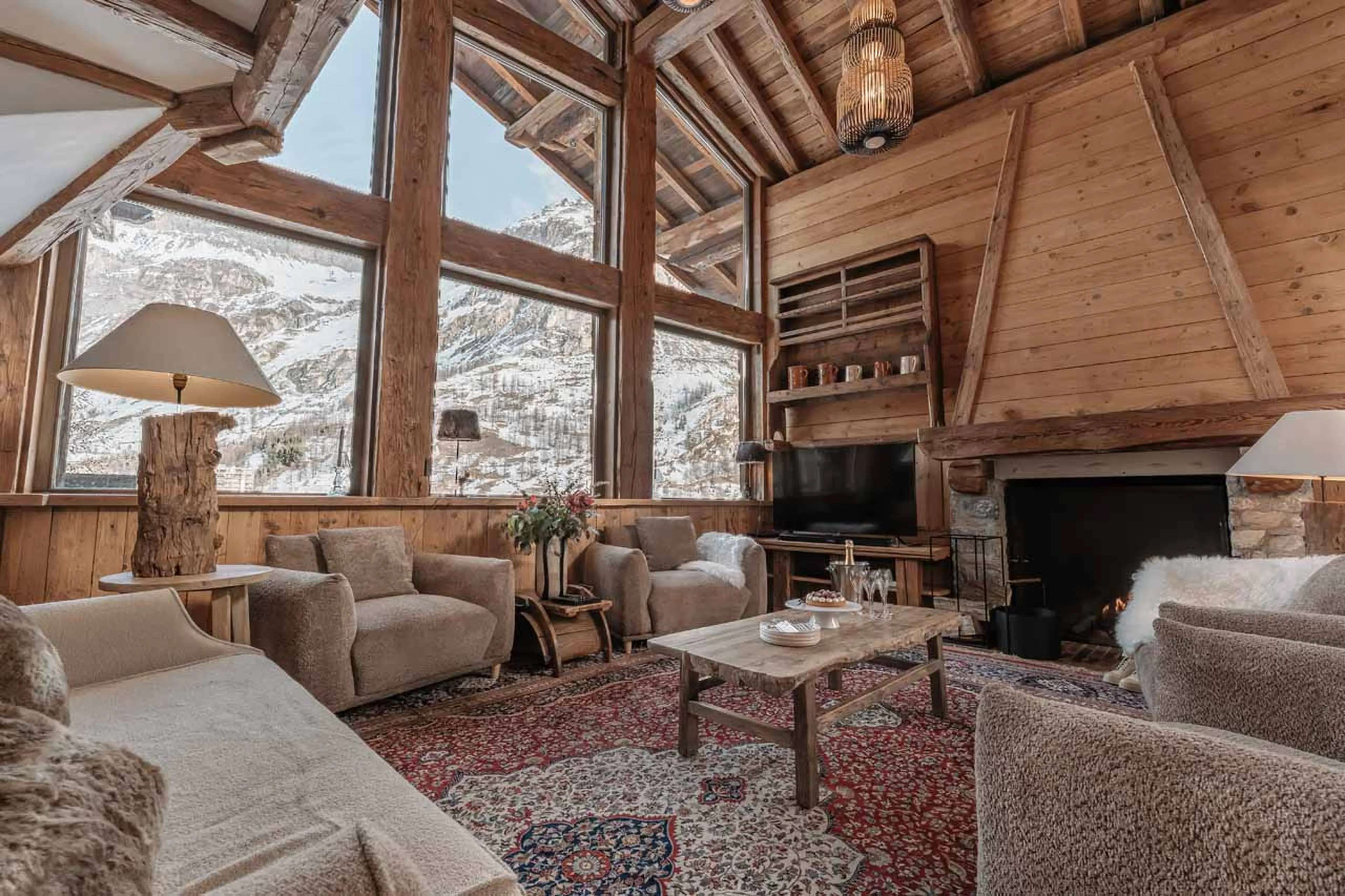 Living room at Chalet Alice in Val d'Isere