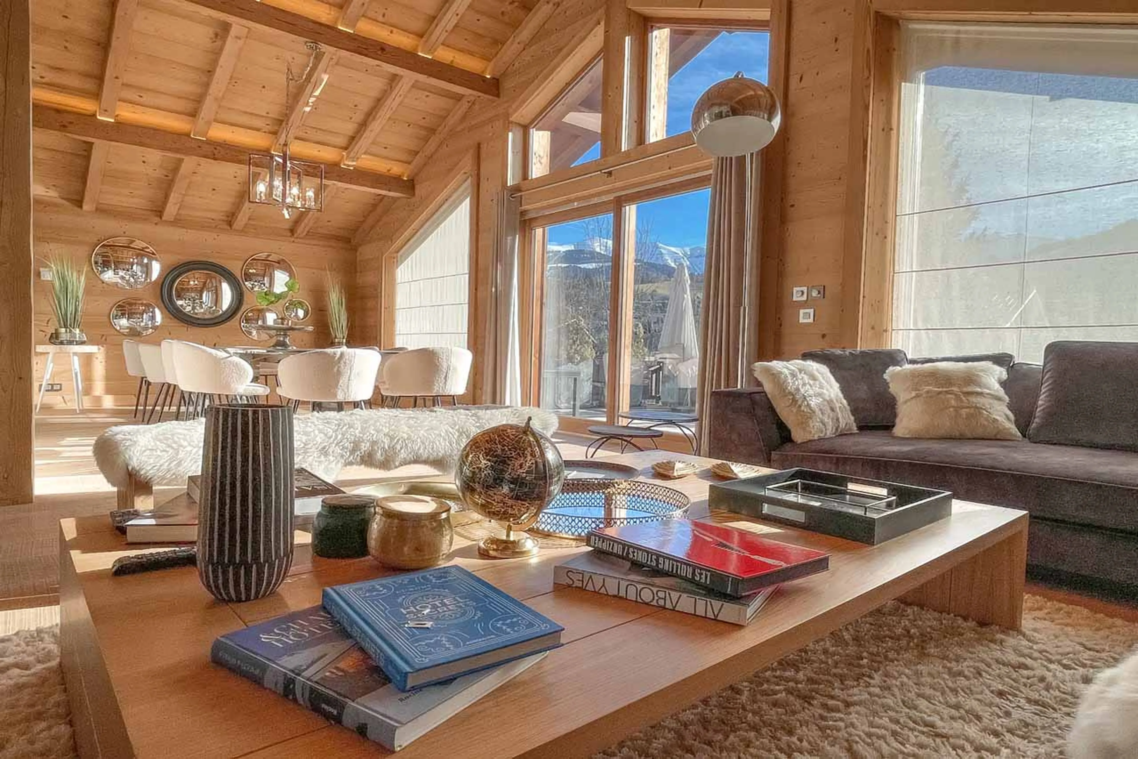 Living area views at Chalet Allobroges in Megeve