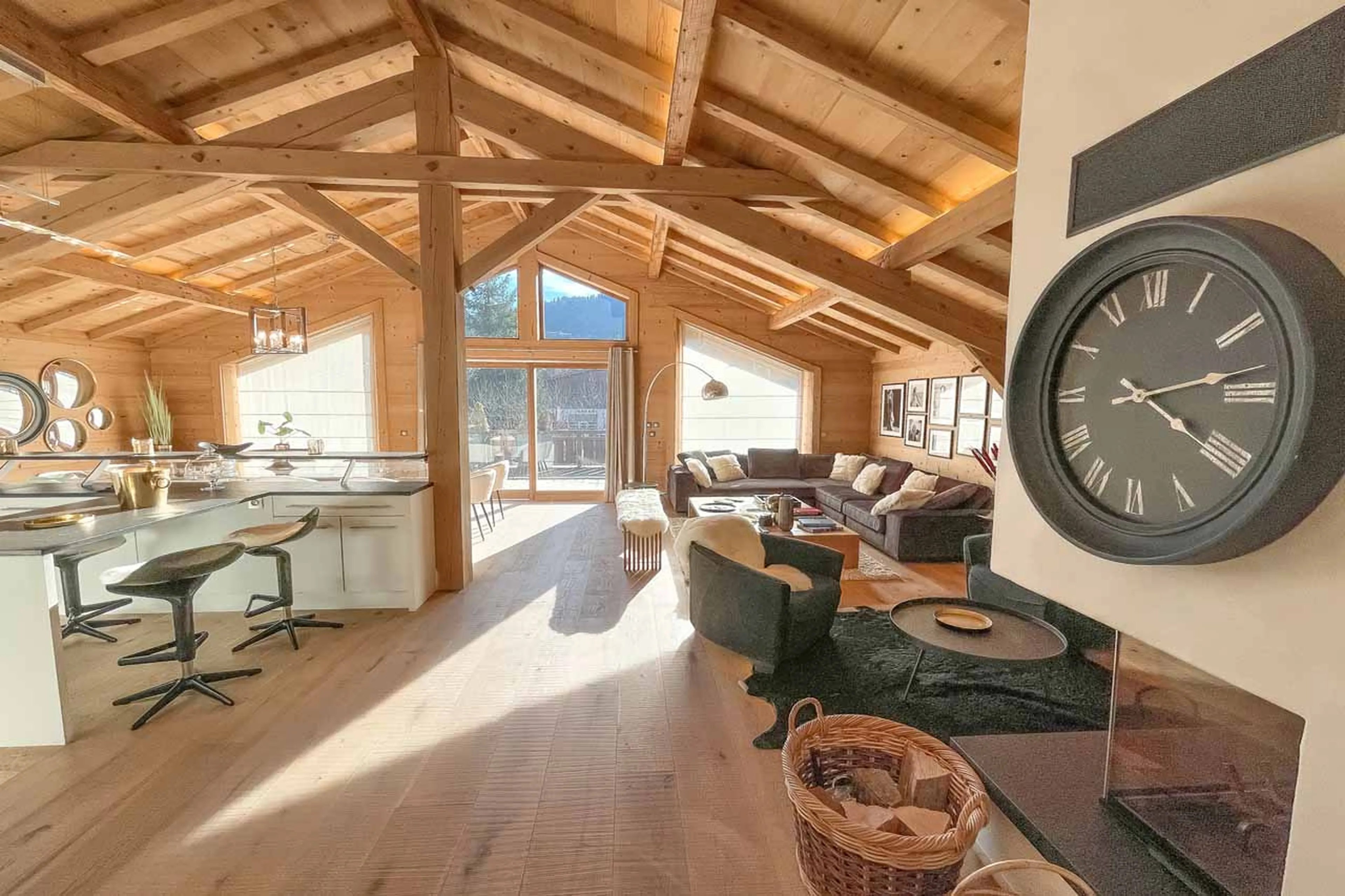 Fireplace at Chalet Allobroges in Megeve