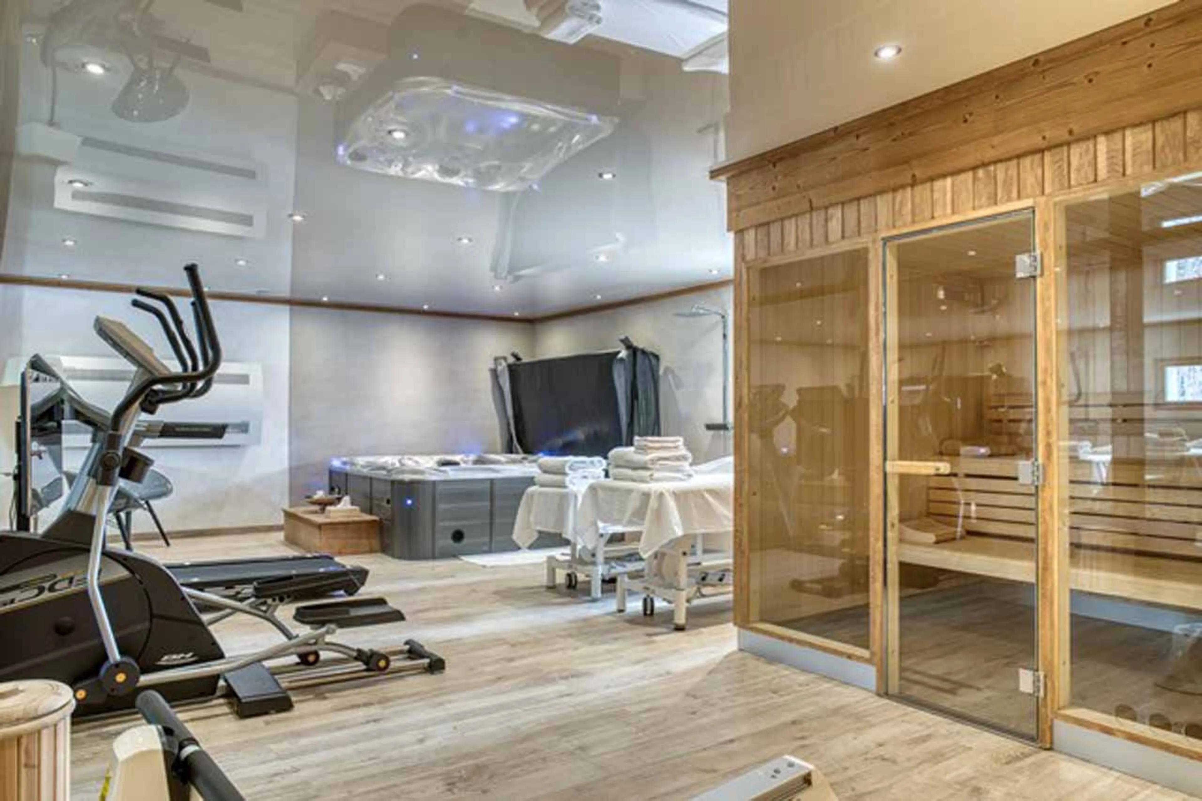 Gym equipment at Chalet Allobroges in Megeve