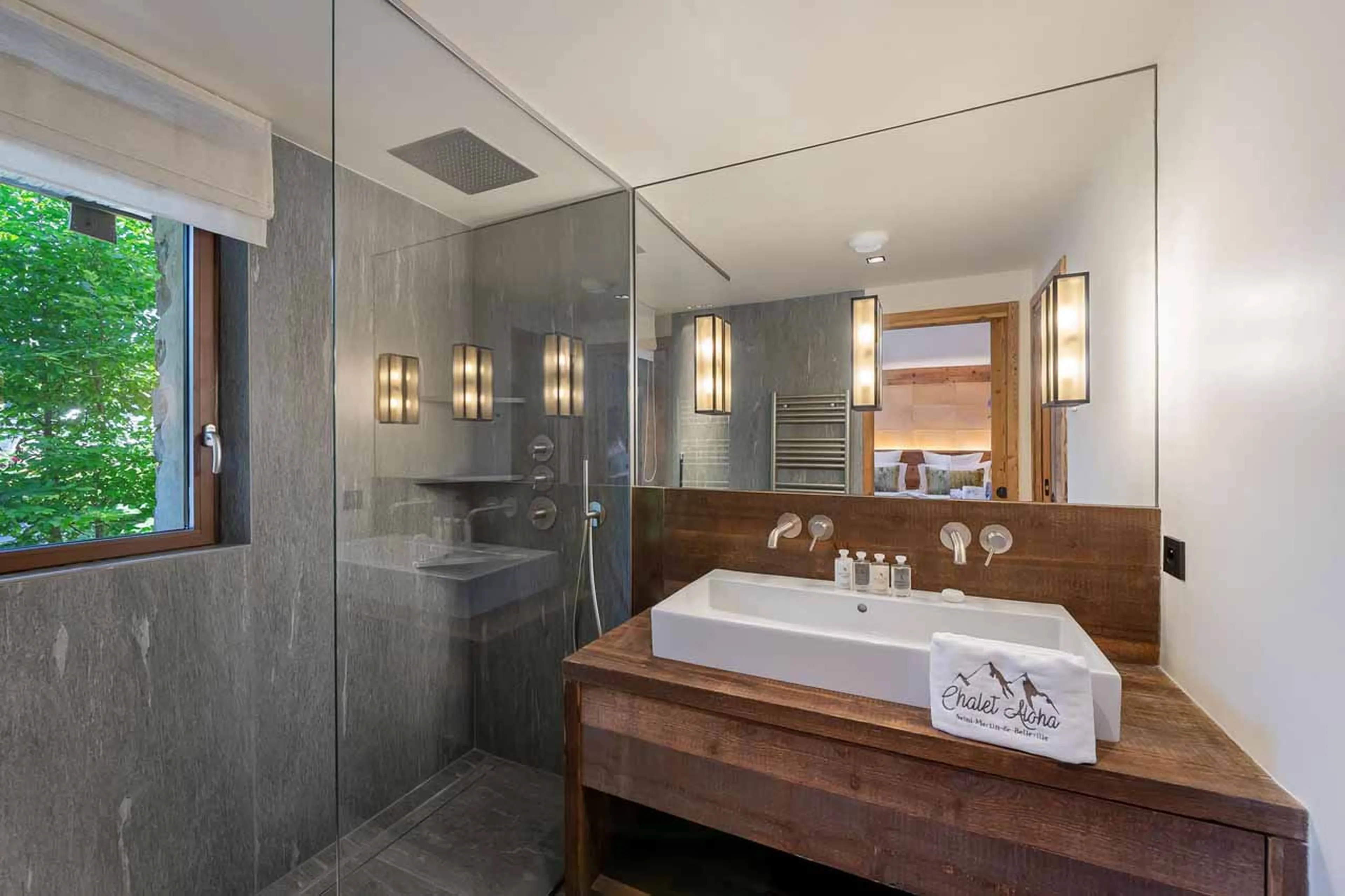 Shower room three at Chalet Aloha in St Martin de Belleville