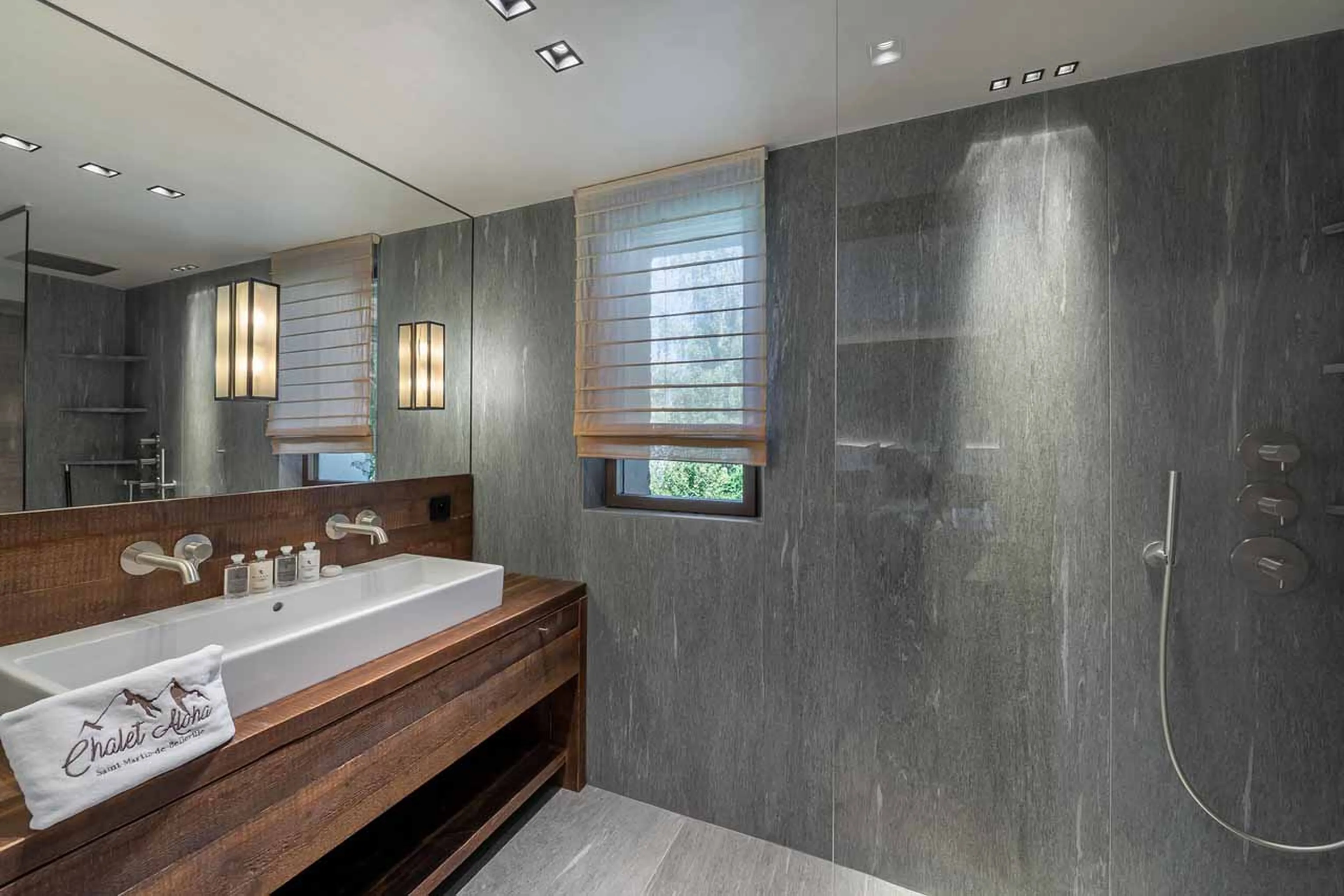 Shower room five at Chalet Aloha in St Martin de Belleville