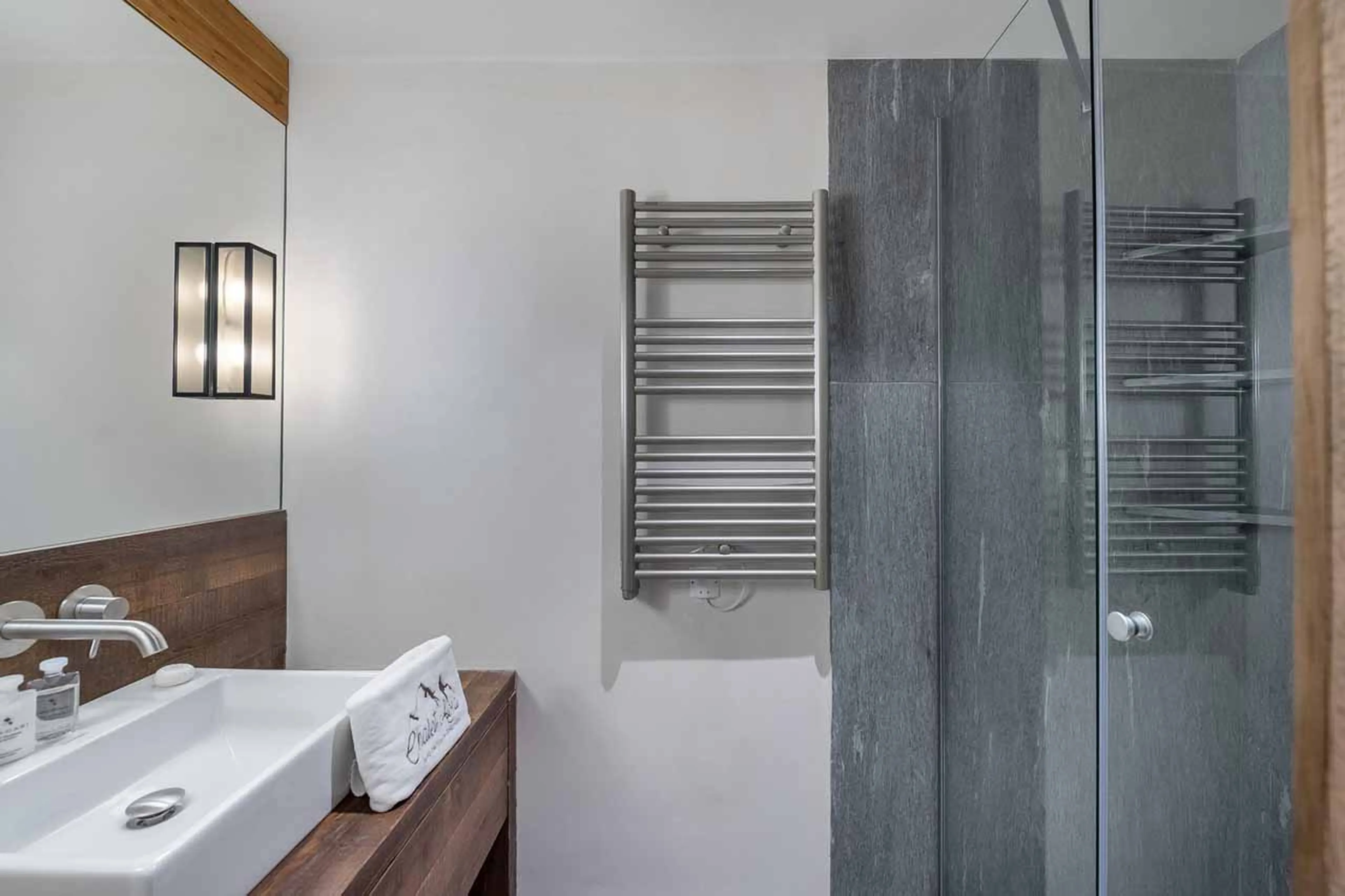 Shower room six at Chalet Aloha in St Martin de Belleville