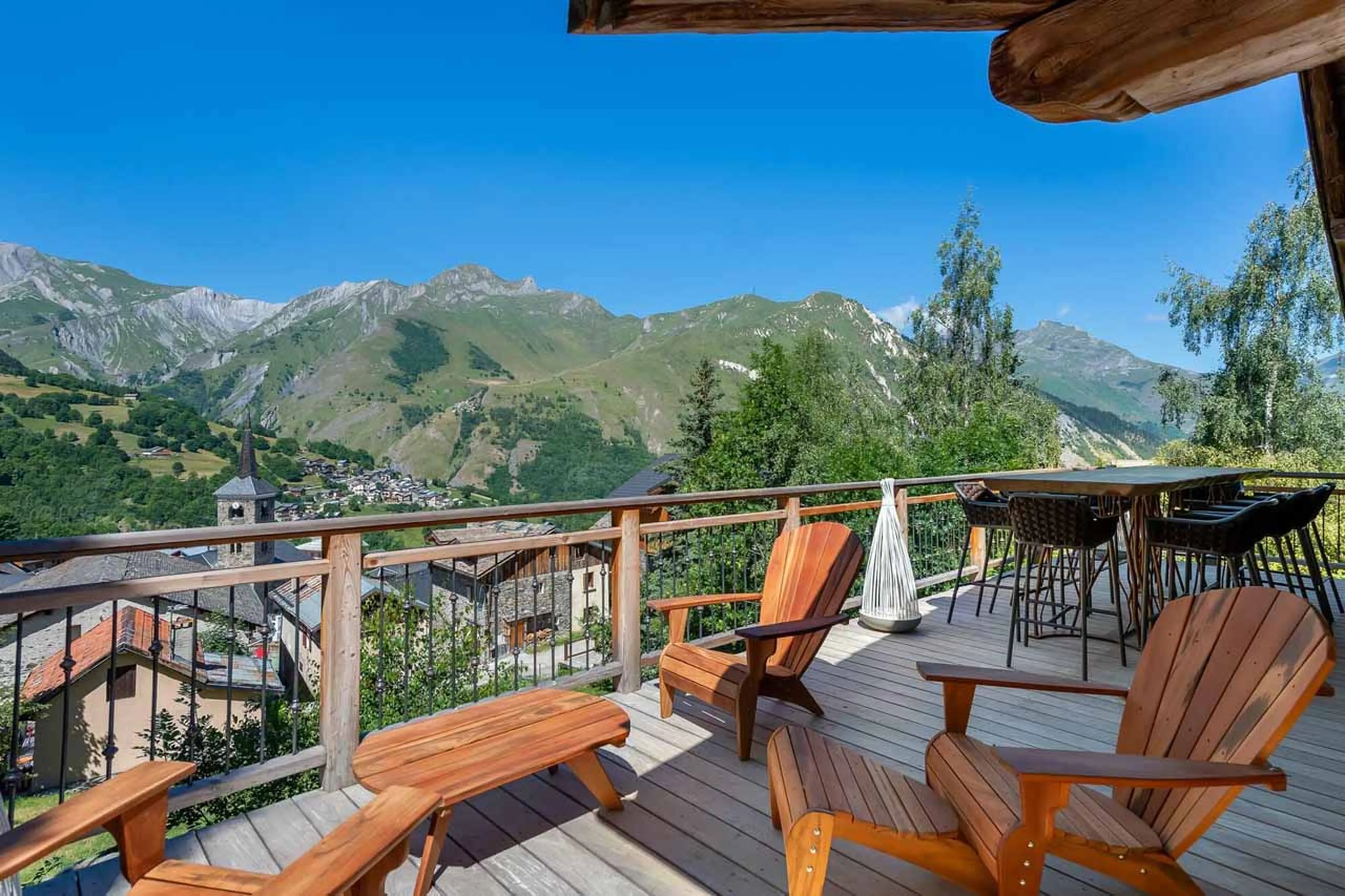 Terrace at Chalet Aloha in St Martin de Belleville