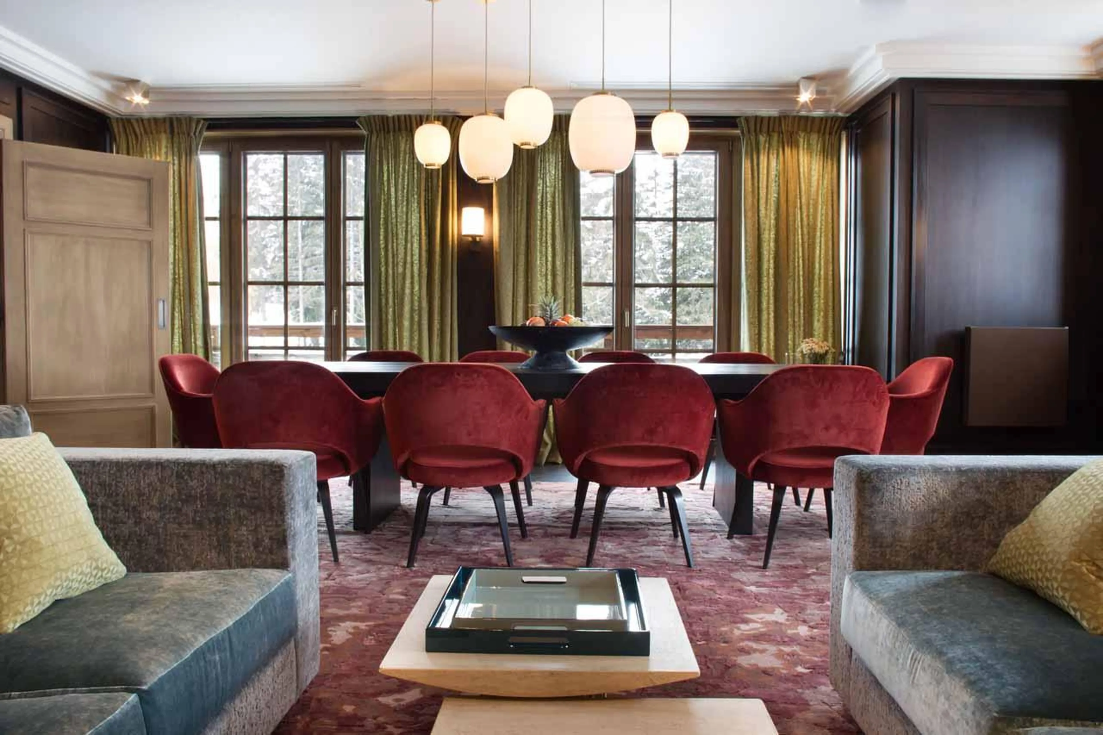 Dining table in living area