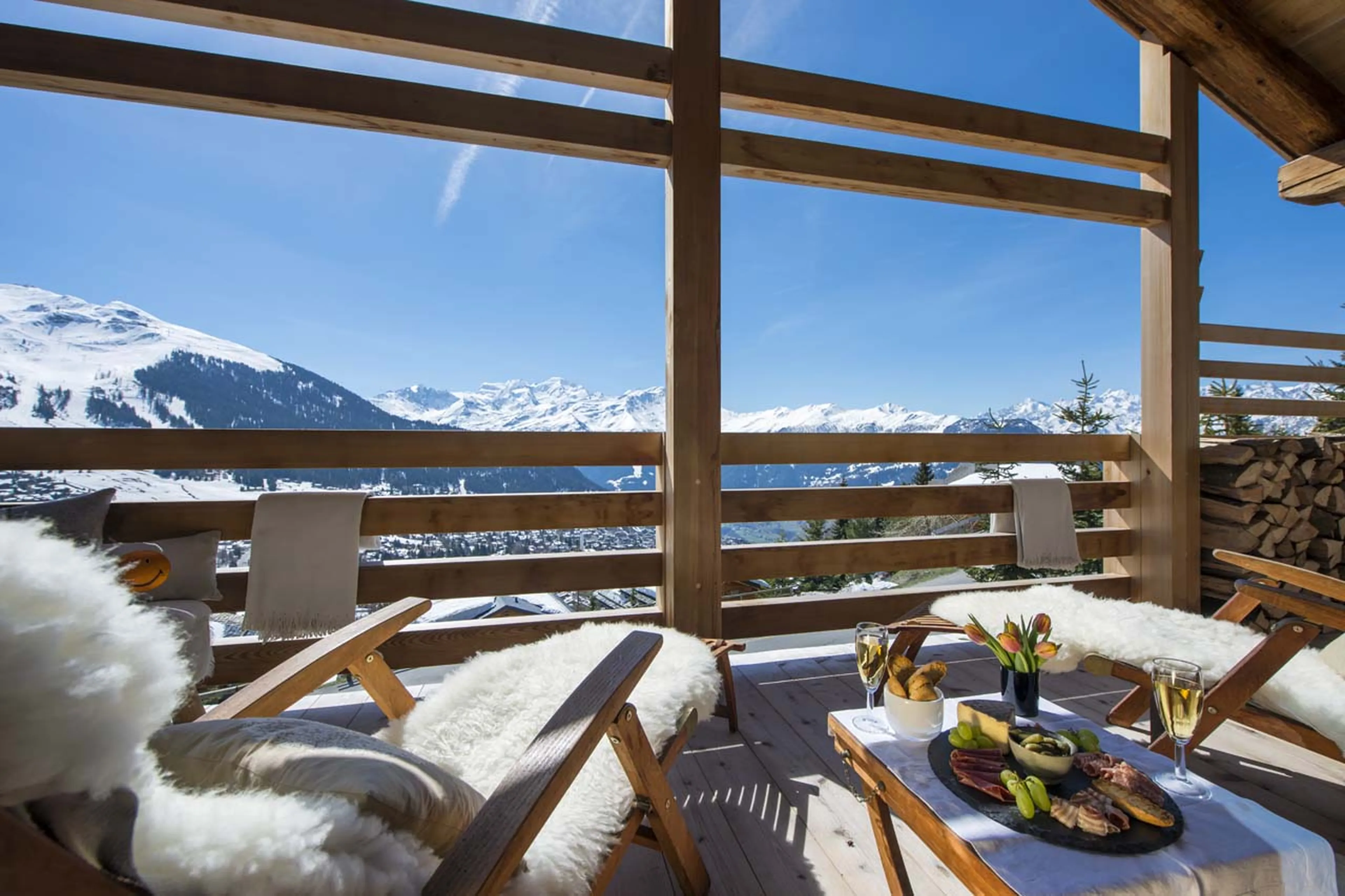 Balcony of Chalet Alpine Roc in Verbier