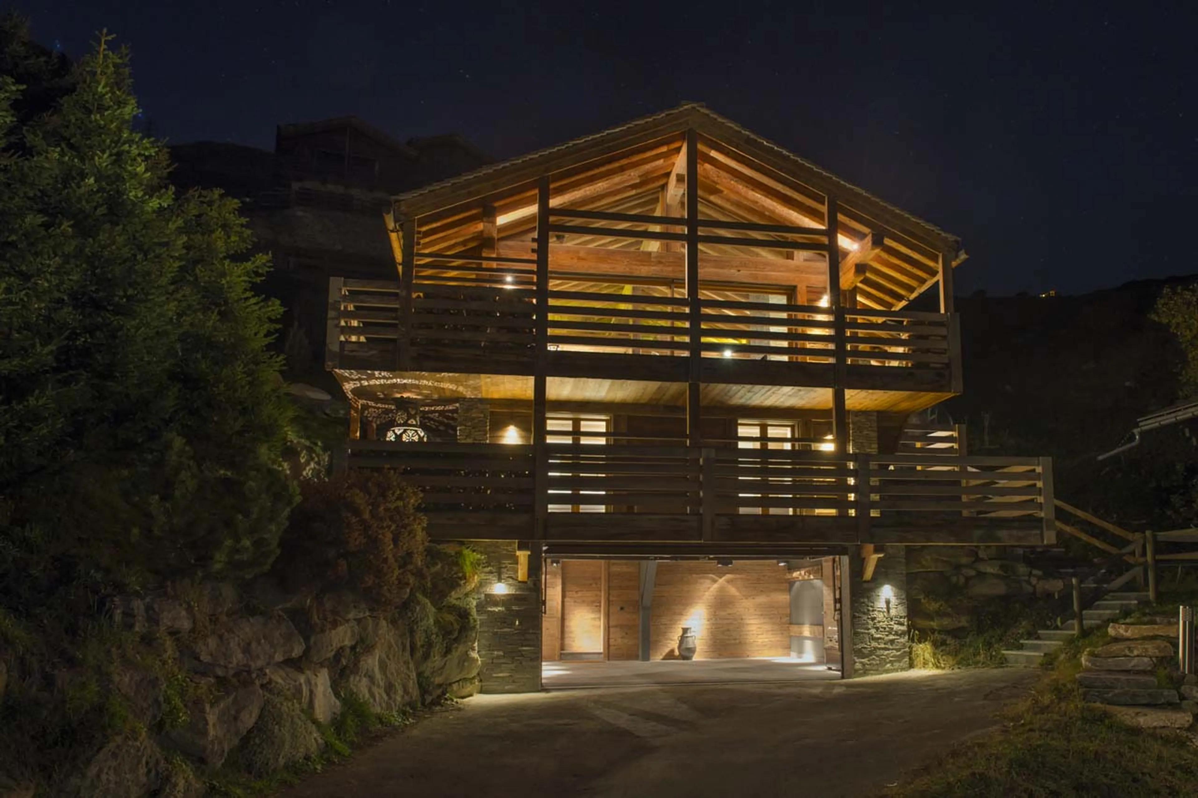 Exterior of chalet in summer