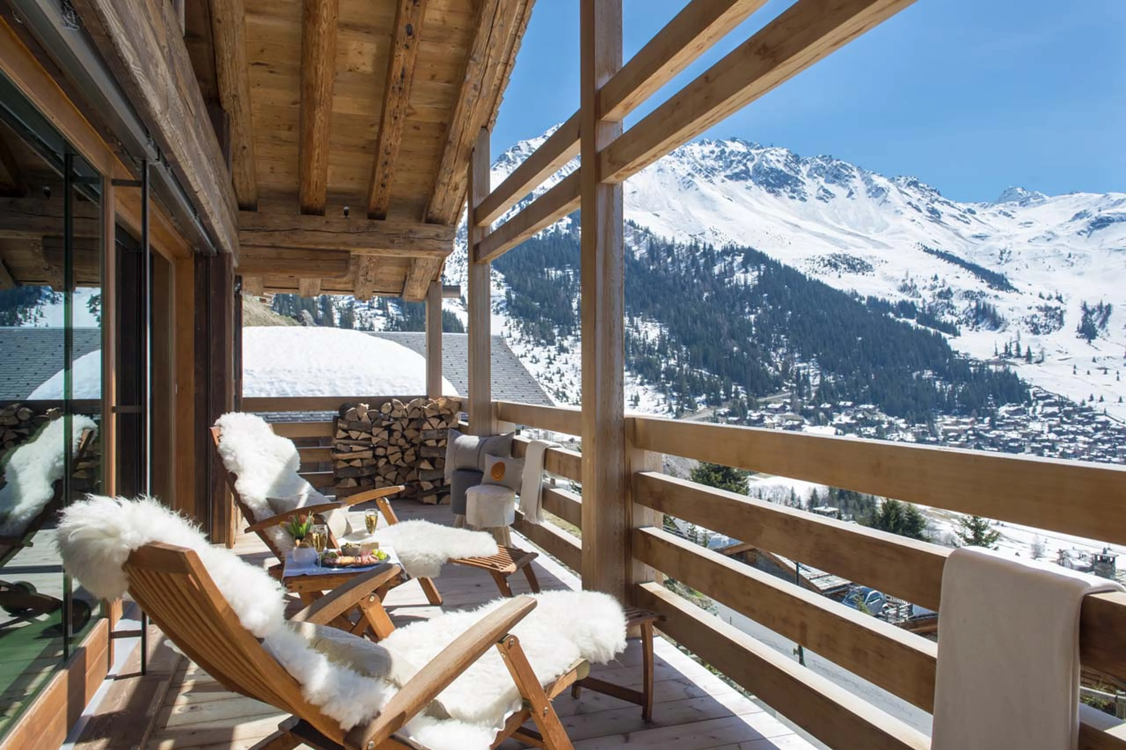 Views from balcony of Chalet Alpine Roc in Verbier