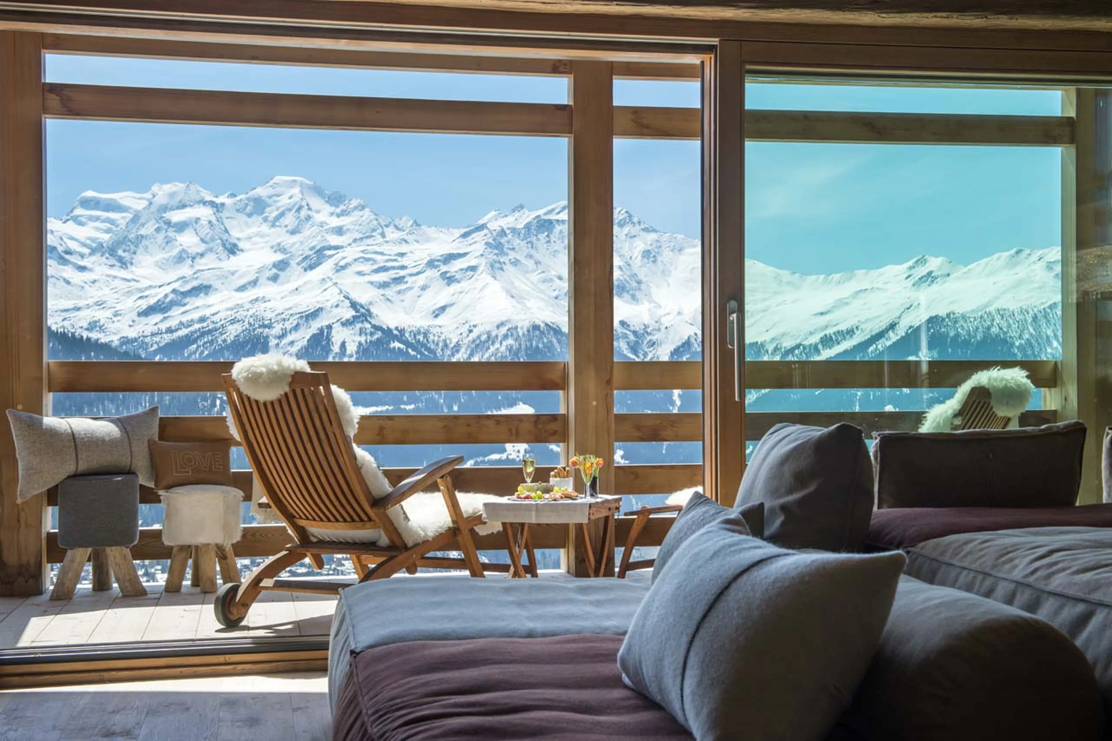 Views from living room of Chalet Alpine Roc in Verbier