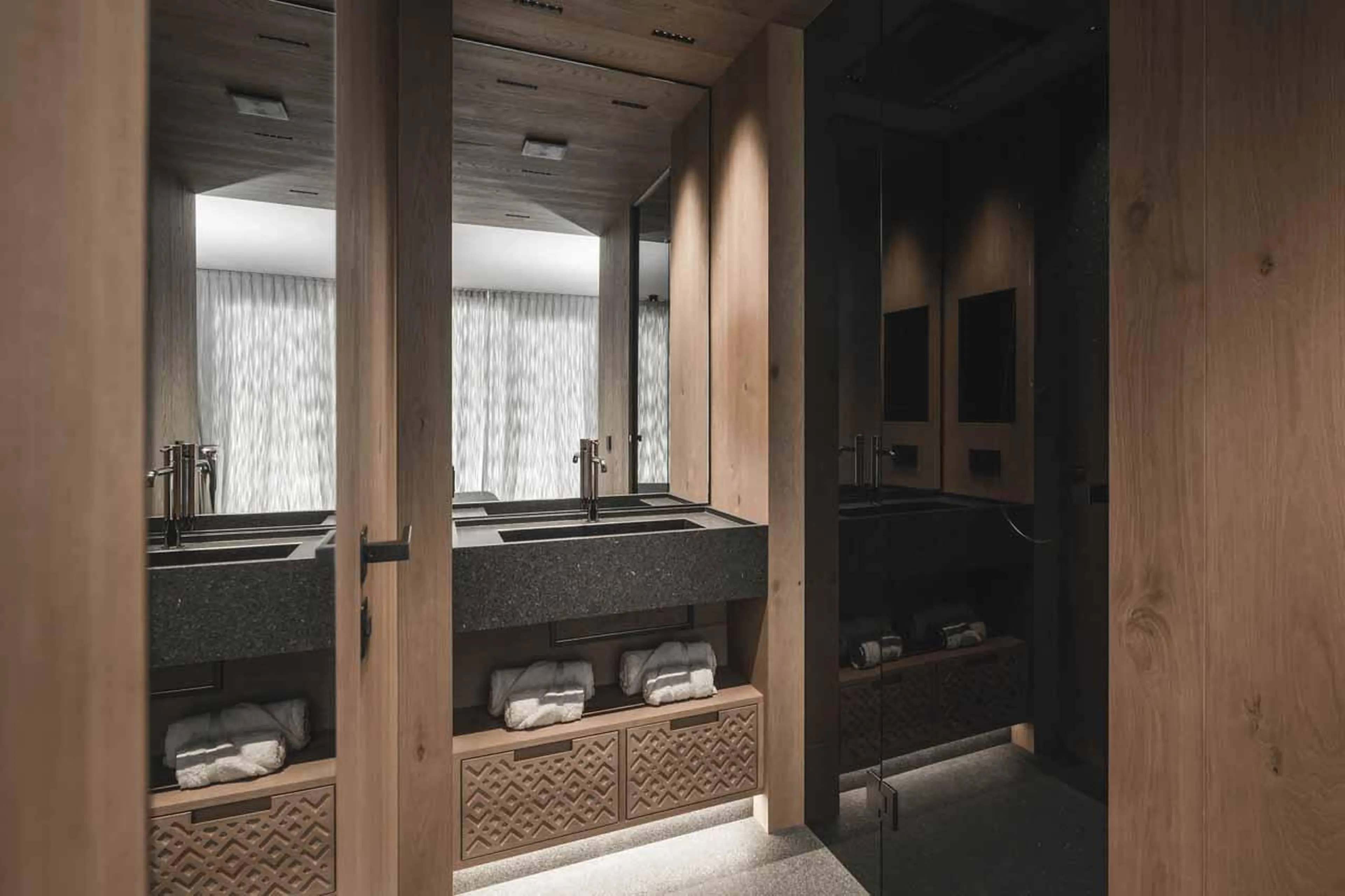 Shower room two at Chalet Alpurio in Val Gardena