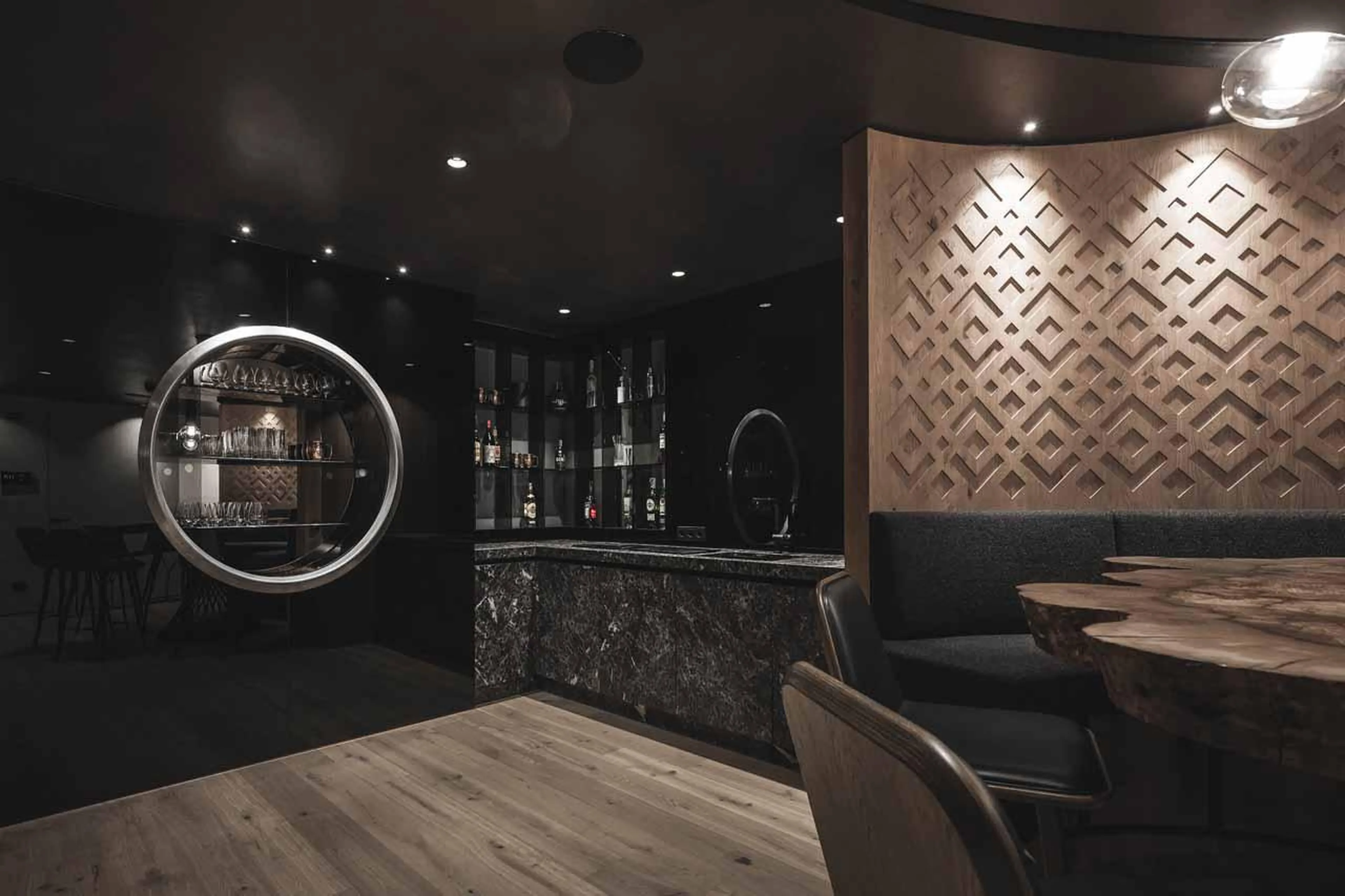 Bar area at Chalet Alpurio in Val Gardena