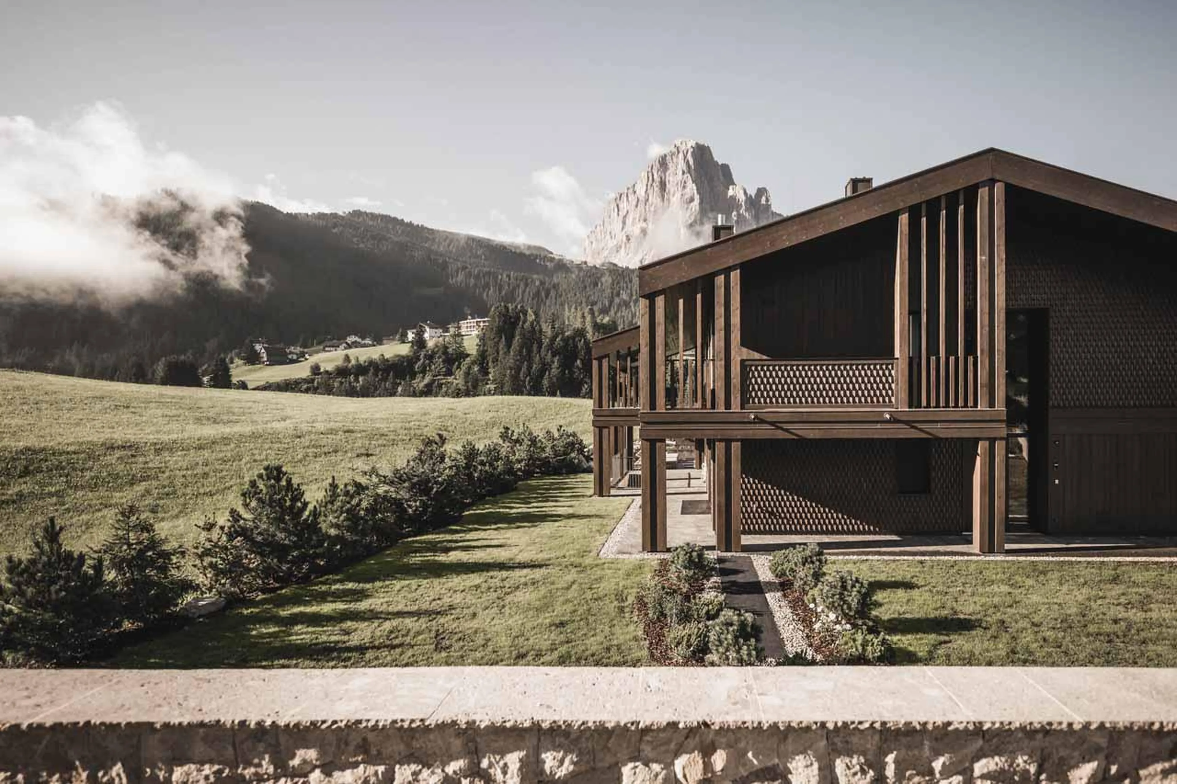 Exterior and garden at Chalet Alpurio in Val Gardena