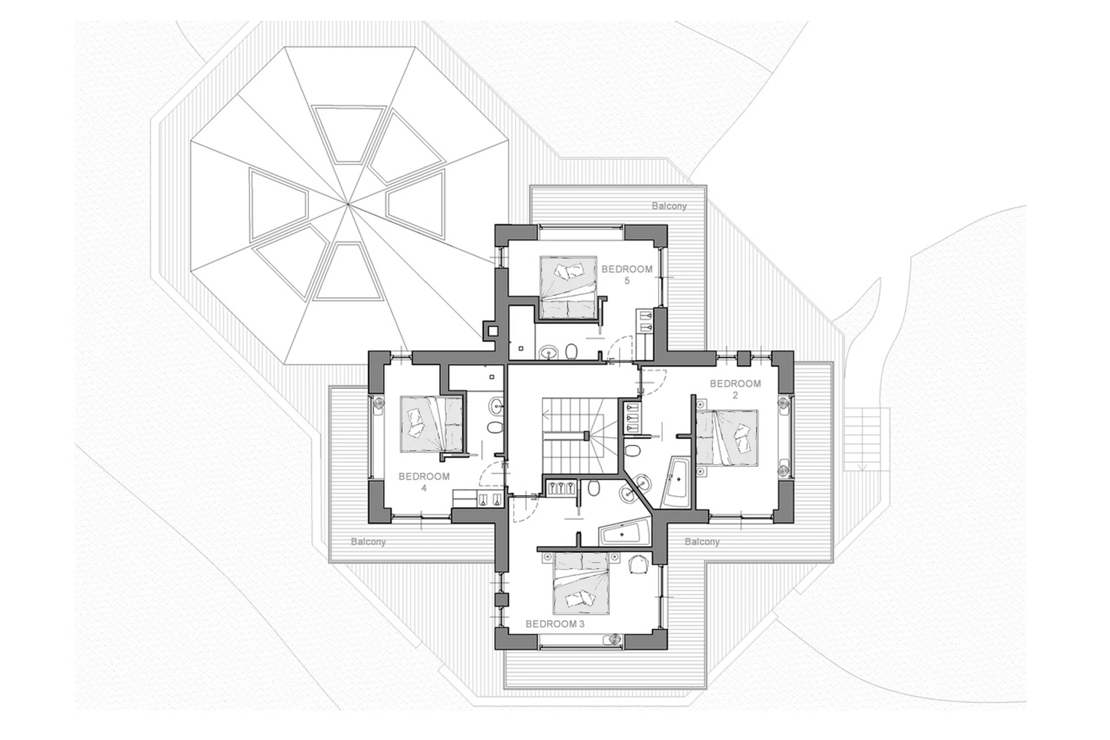 Level 1 floor plan at Chalet Alta in Chamonix
