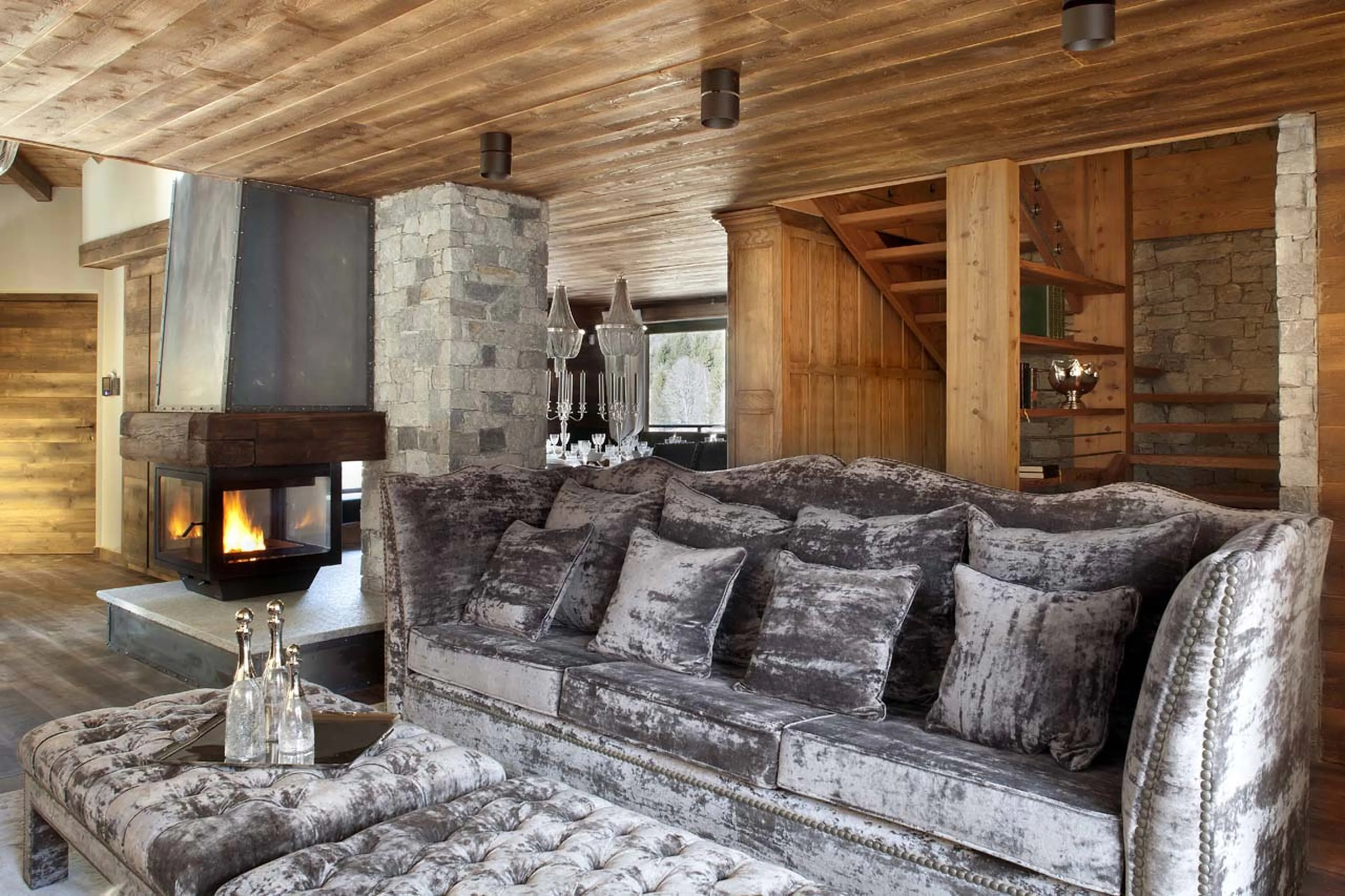 Living room at Chalet Alta in Chamonix