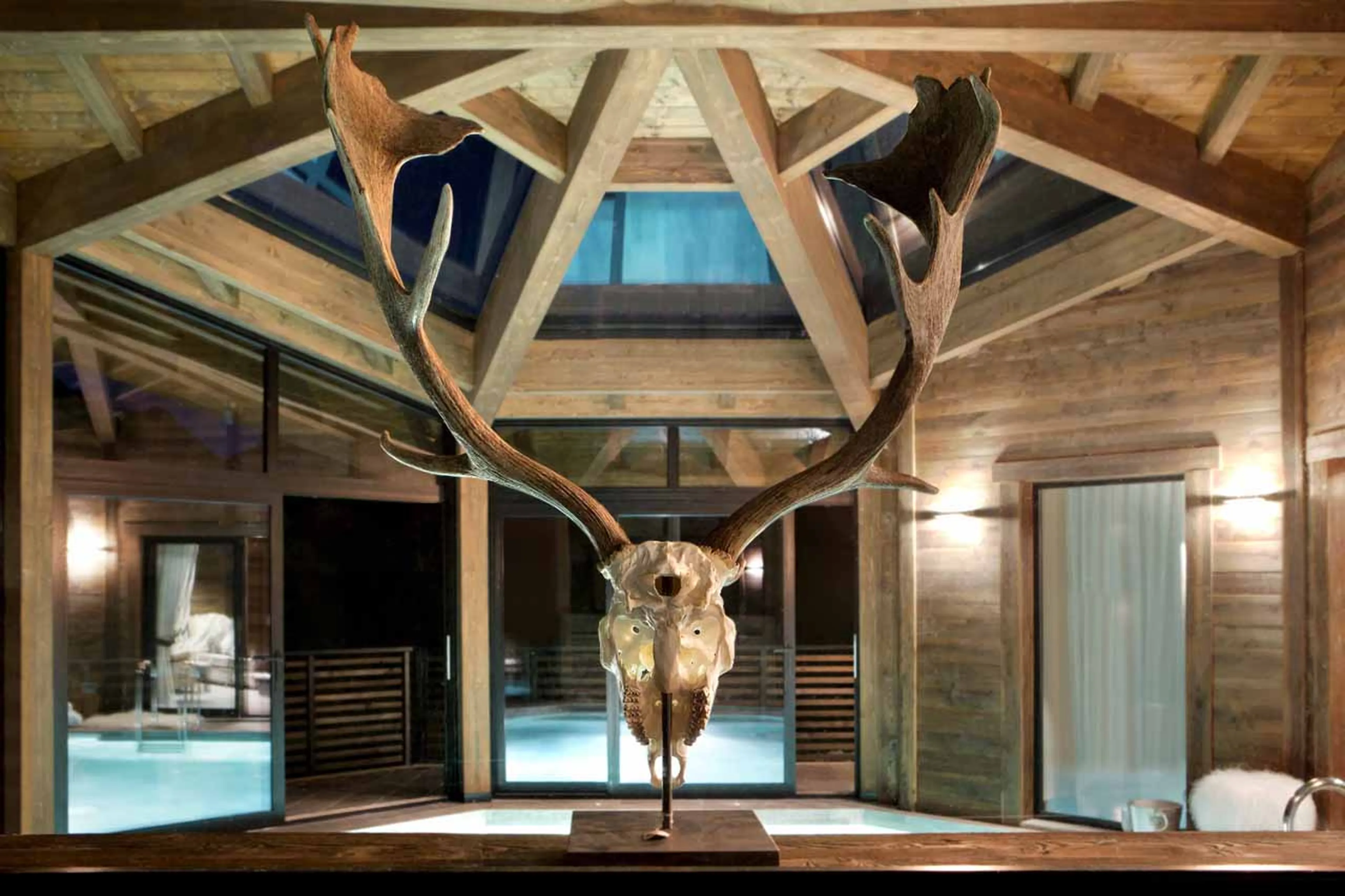 Spa decor at Chalet Alta in Chamonix