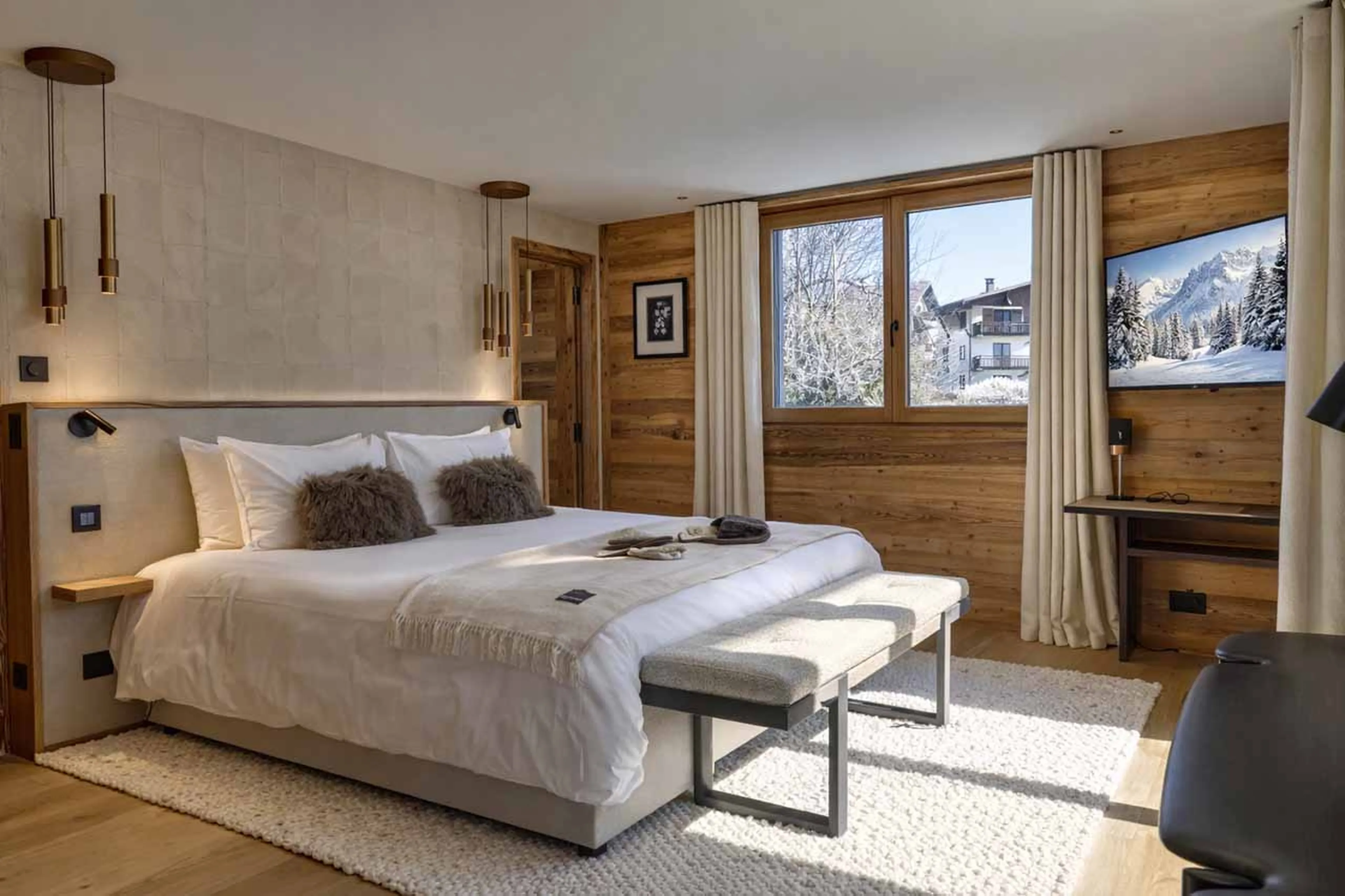 Main chalet bedroom 5 at Chalet Altai in Megeve