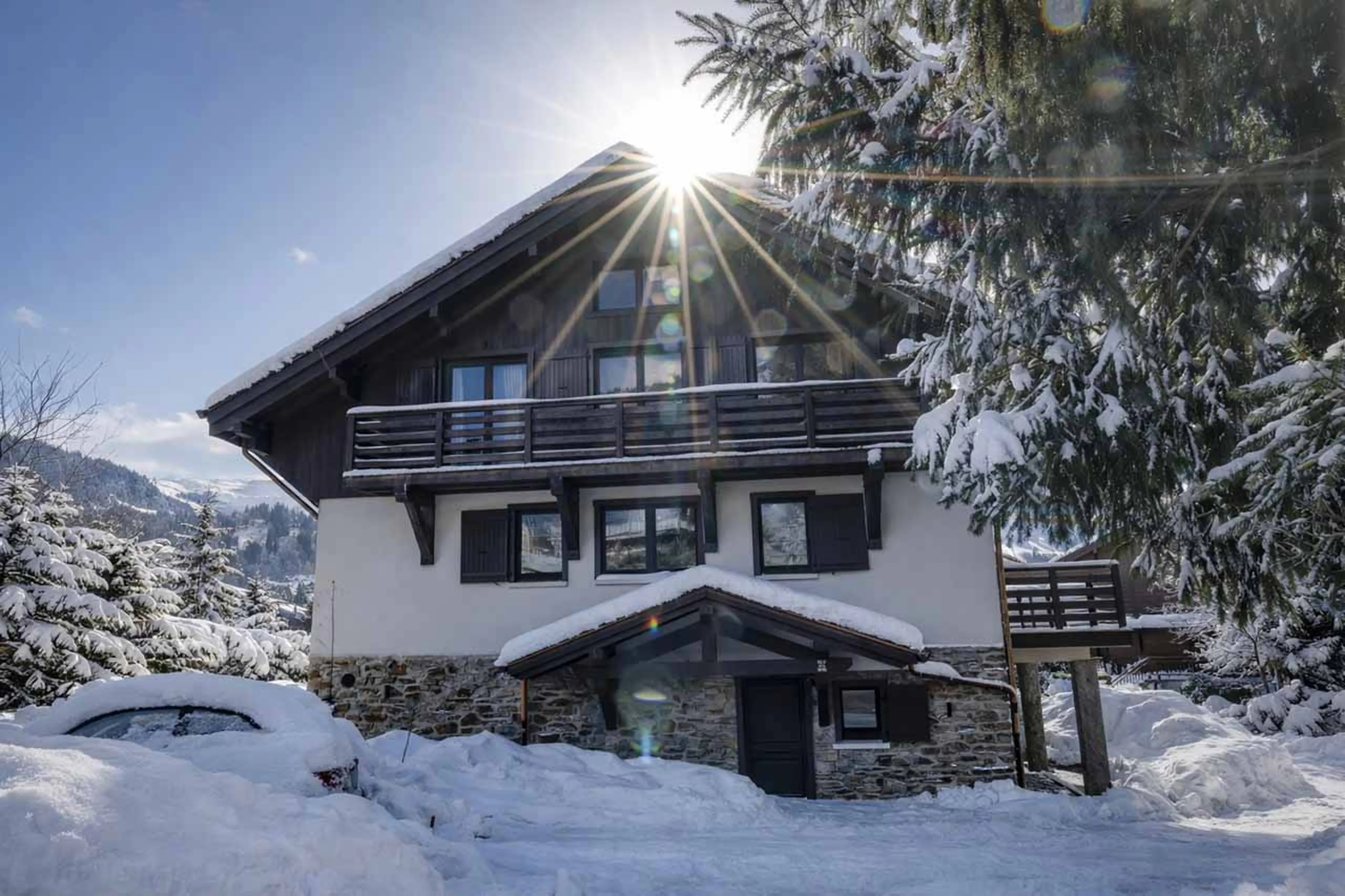 Main chalet exterior at Chalet Altai in Megeve