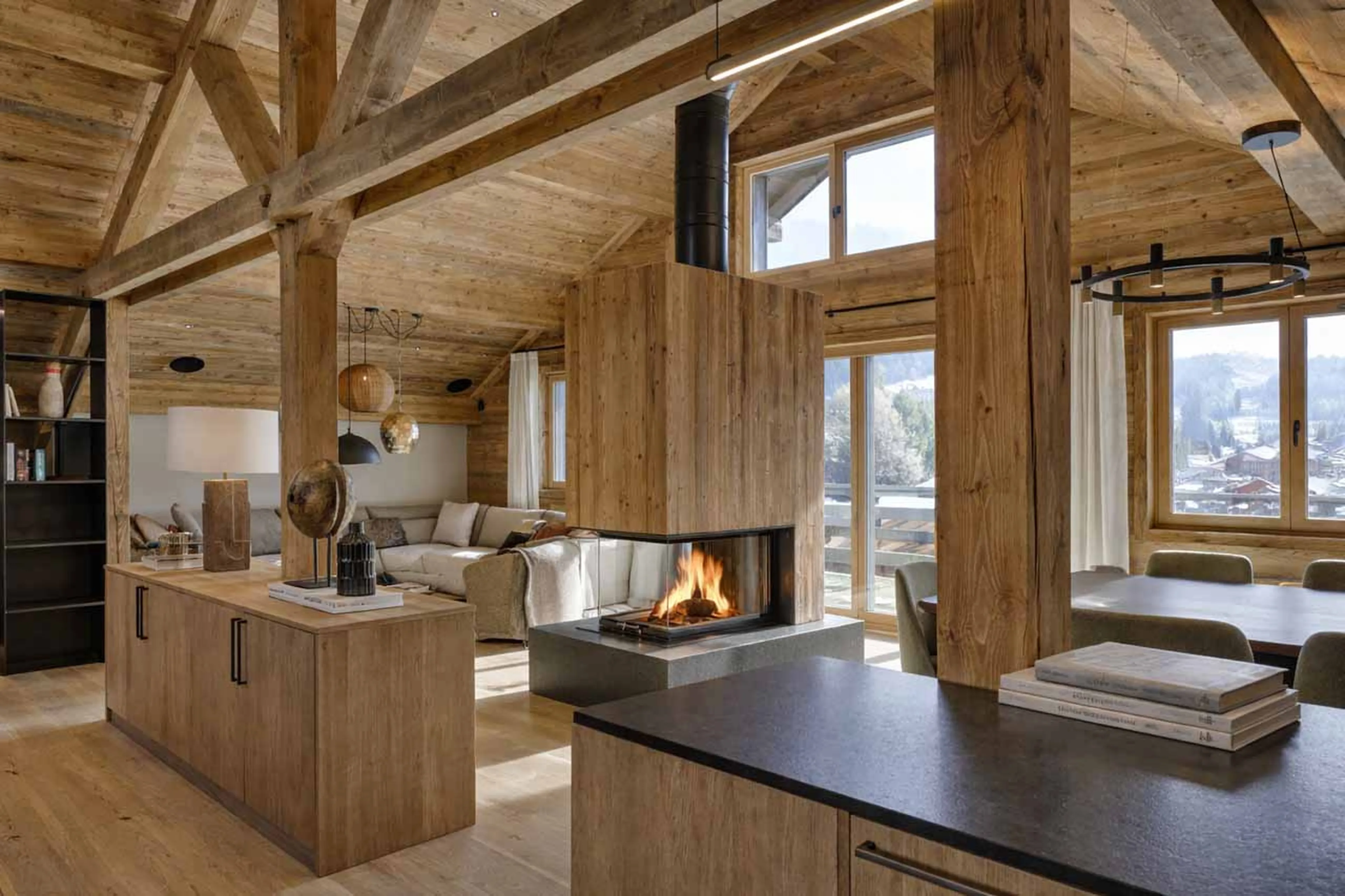 Main chalet living area at Chalet Altai in Megeve
