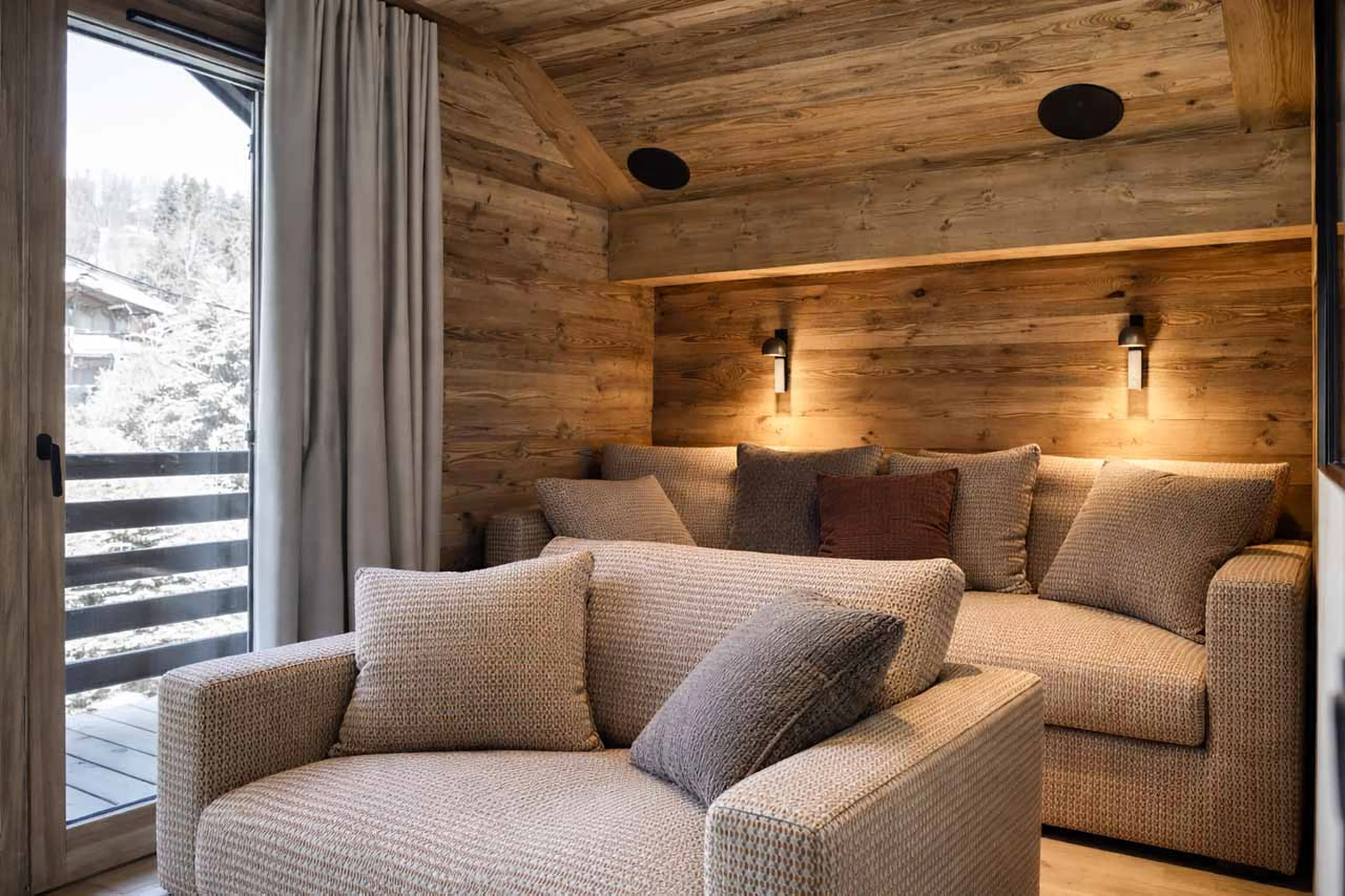Main Chalet TV room at Chalet Altai in Megeve