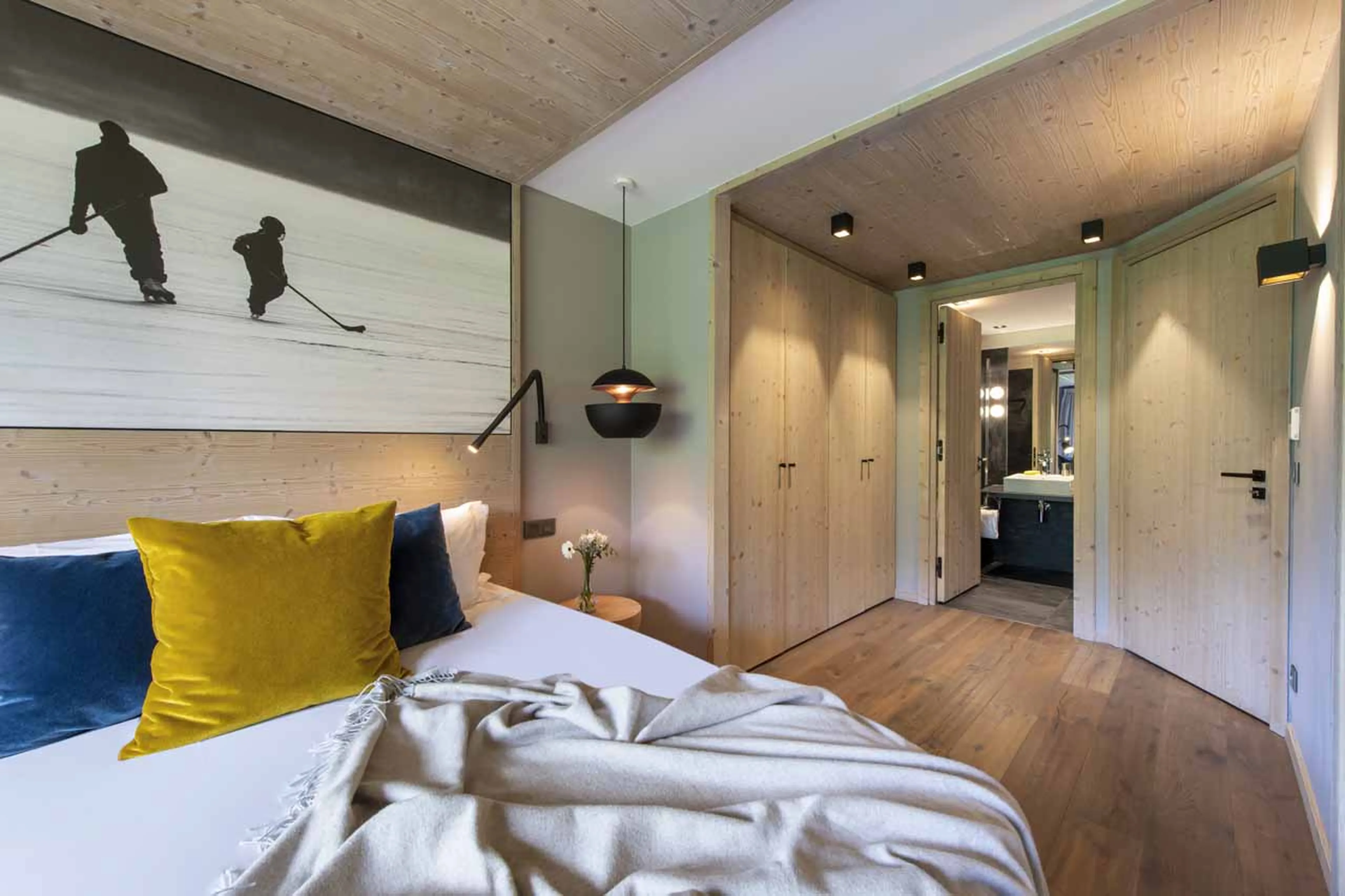 Bedroom two access to bathroom at Chalet Altius in Meribel