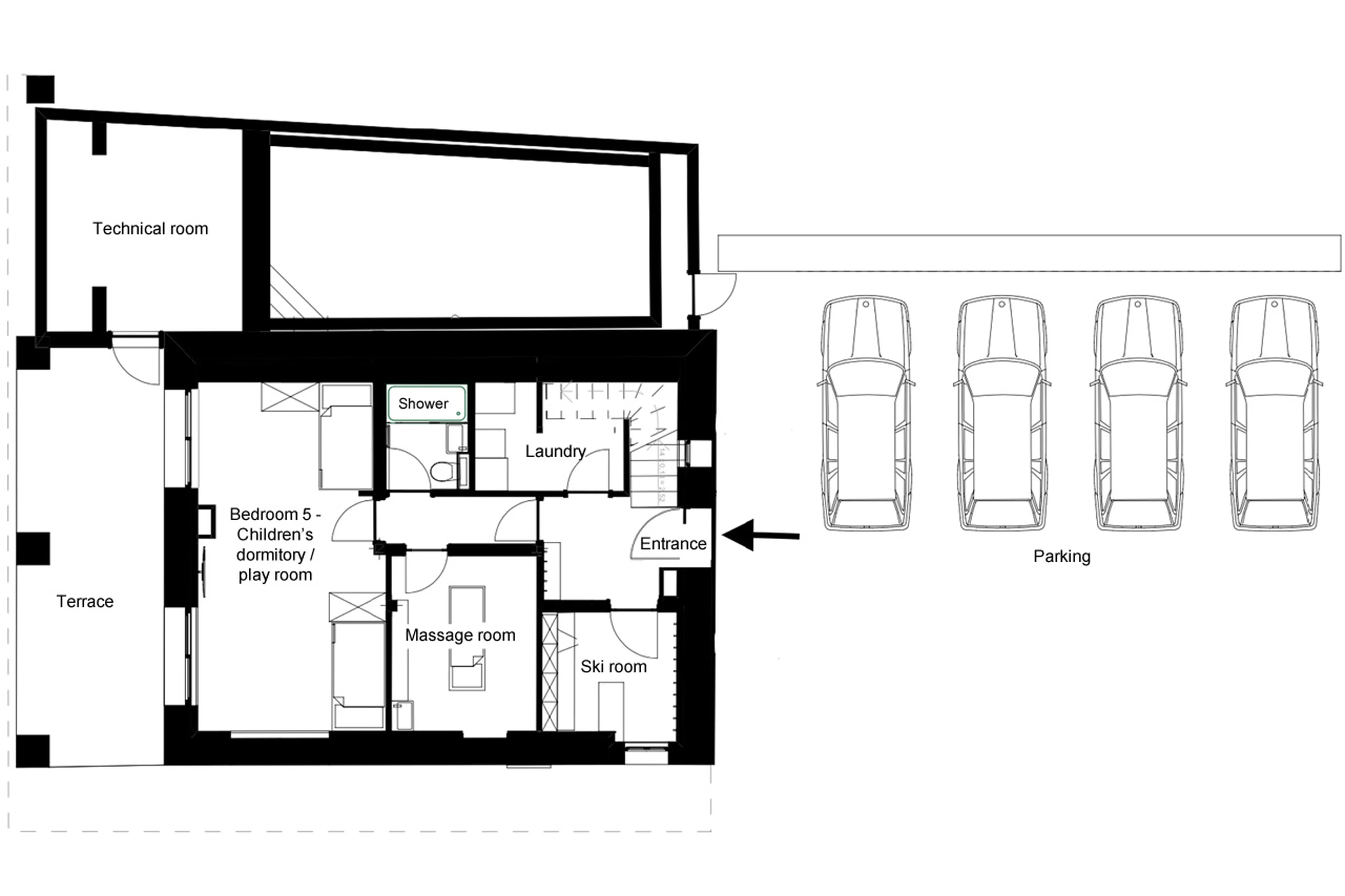 Level 0 at Chalet Alya in Meribel