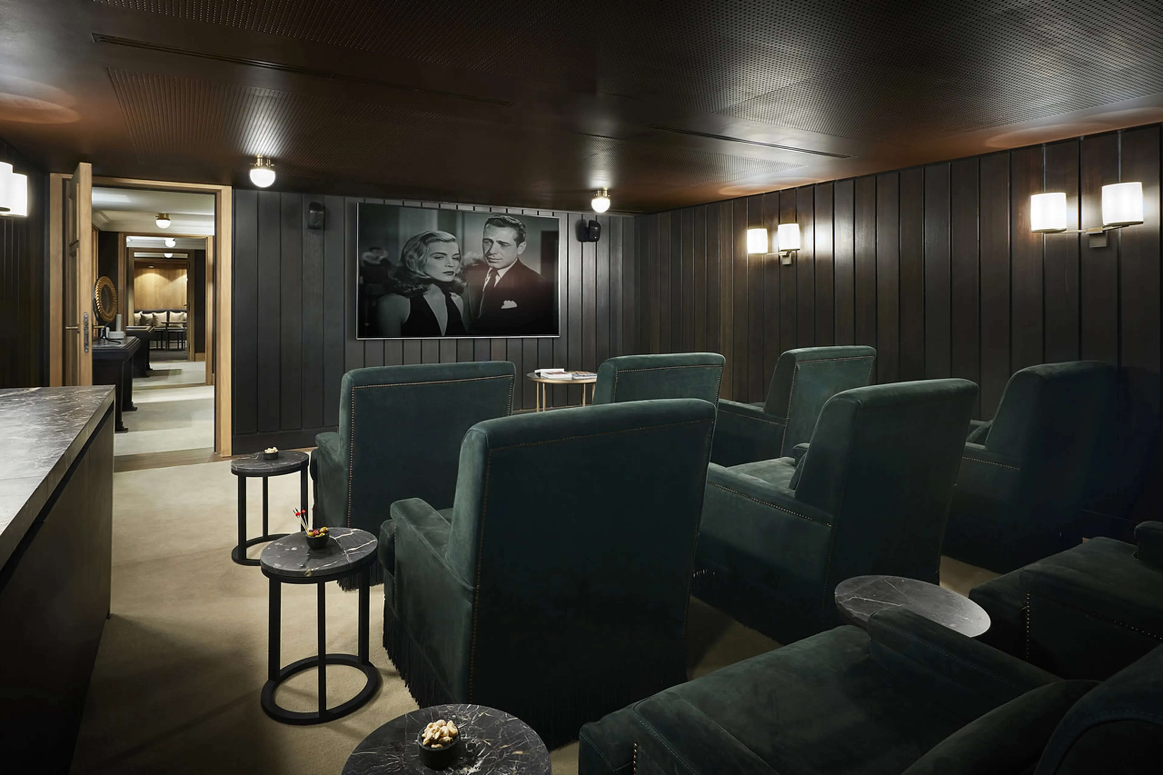 Stylish cinema room with video on demand in Chalet Amarante in Courchevel 1850