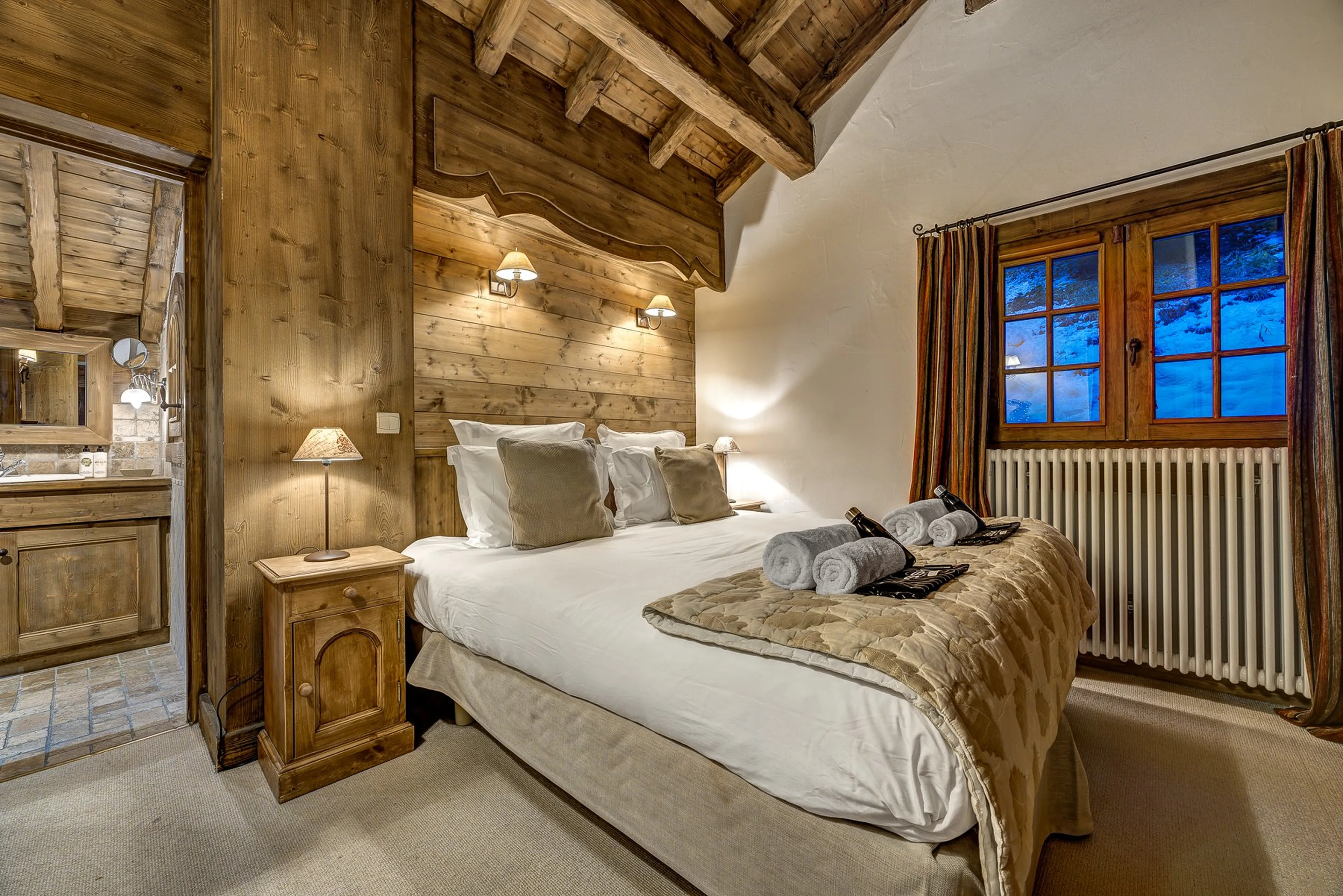 Bedroom three at Chalet Amarena in Meribel