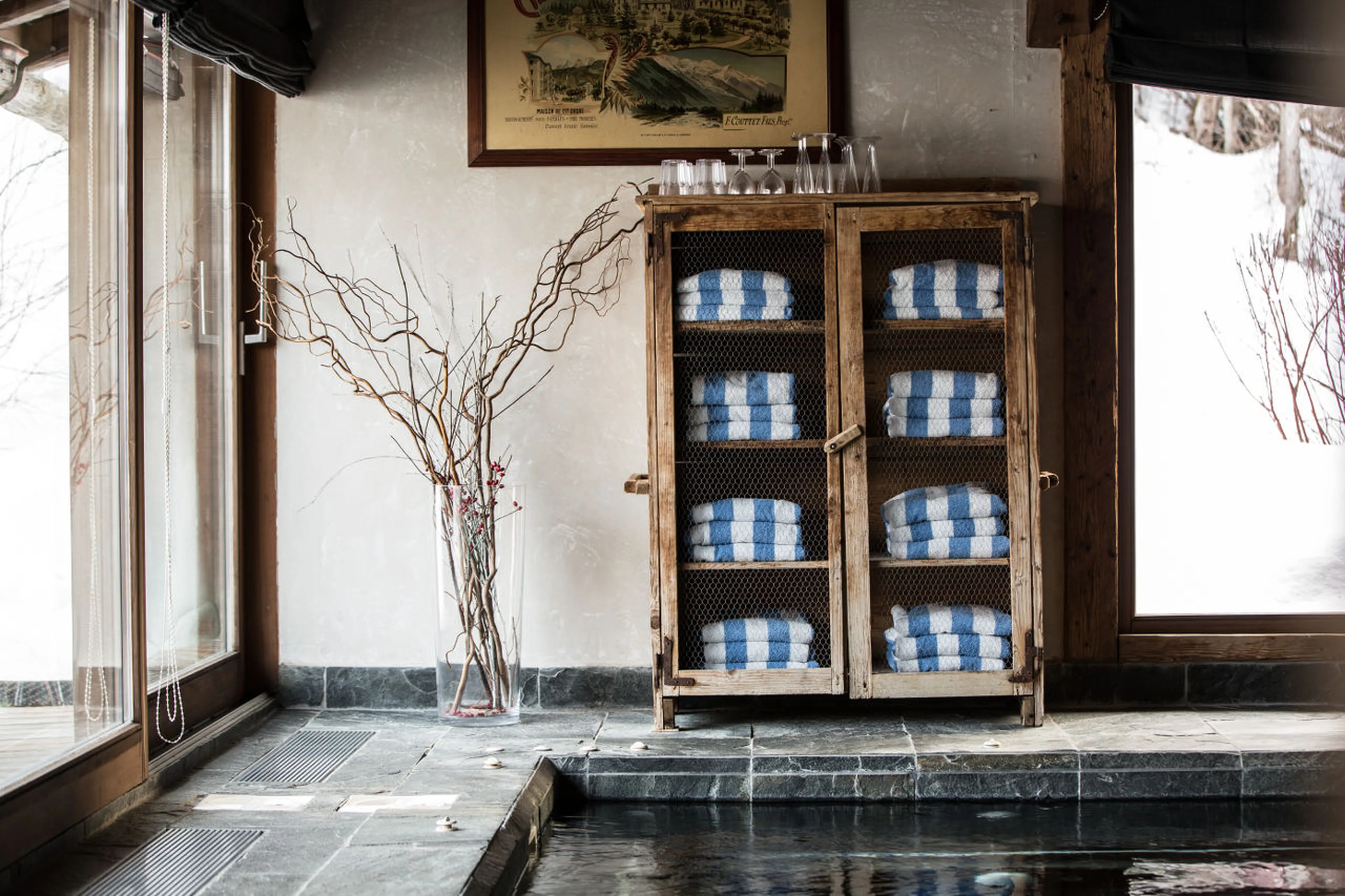 Detail in wellness area of Chalet Amazon Creek in Chamonix