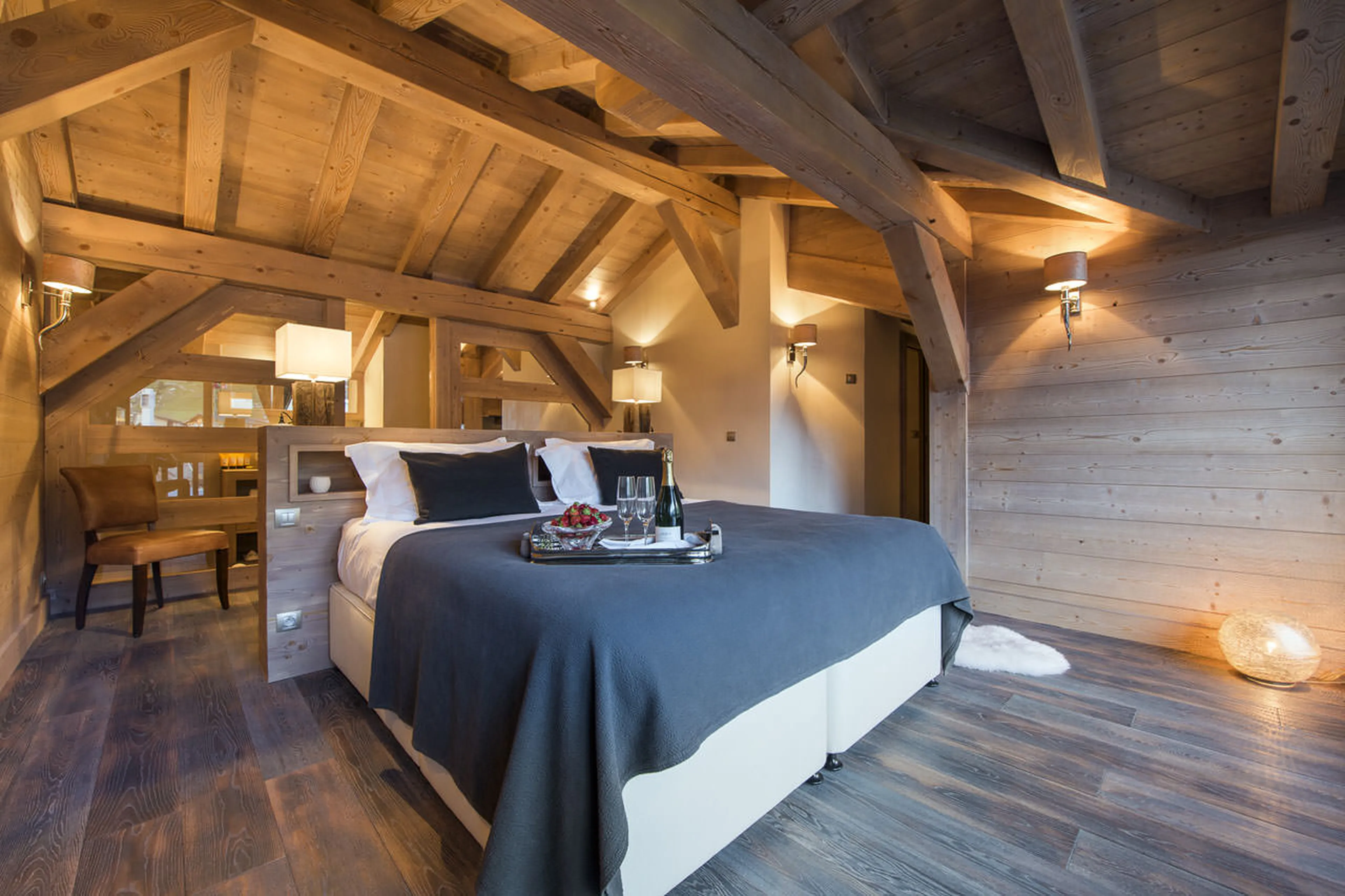 Bedroom one at Chalet Ambre in Tignes Le lac