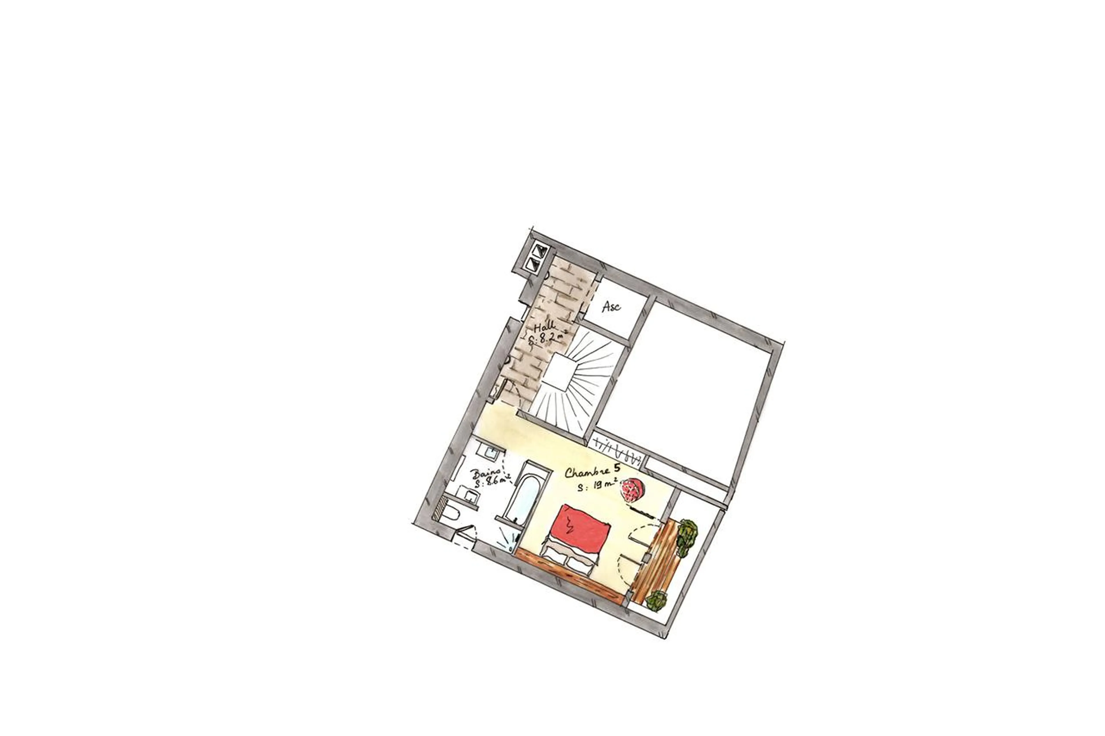 Level 3 floor plan of Chalet Ambre in Val d’Isere