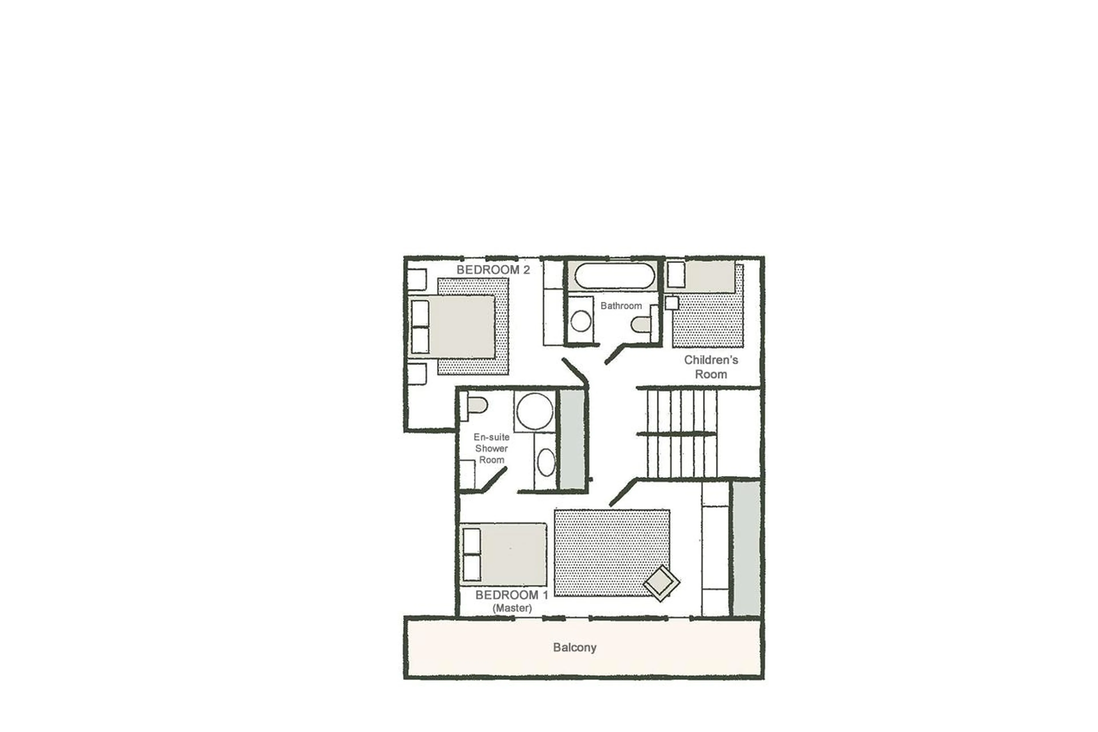 Level 2 floor plan of Chalet Ambroise in Megeve