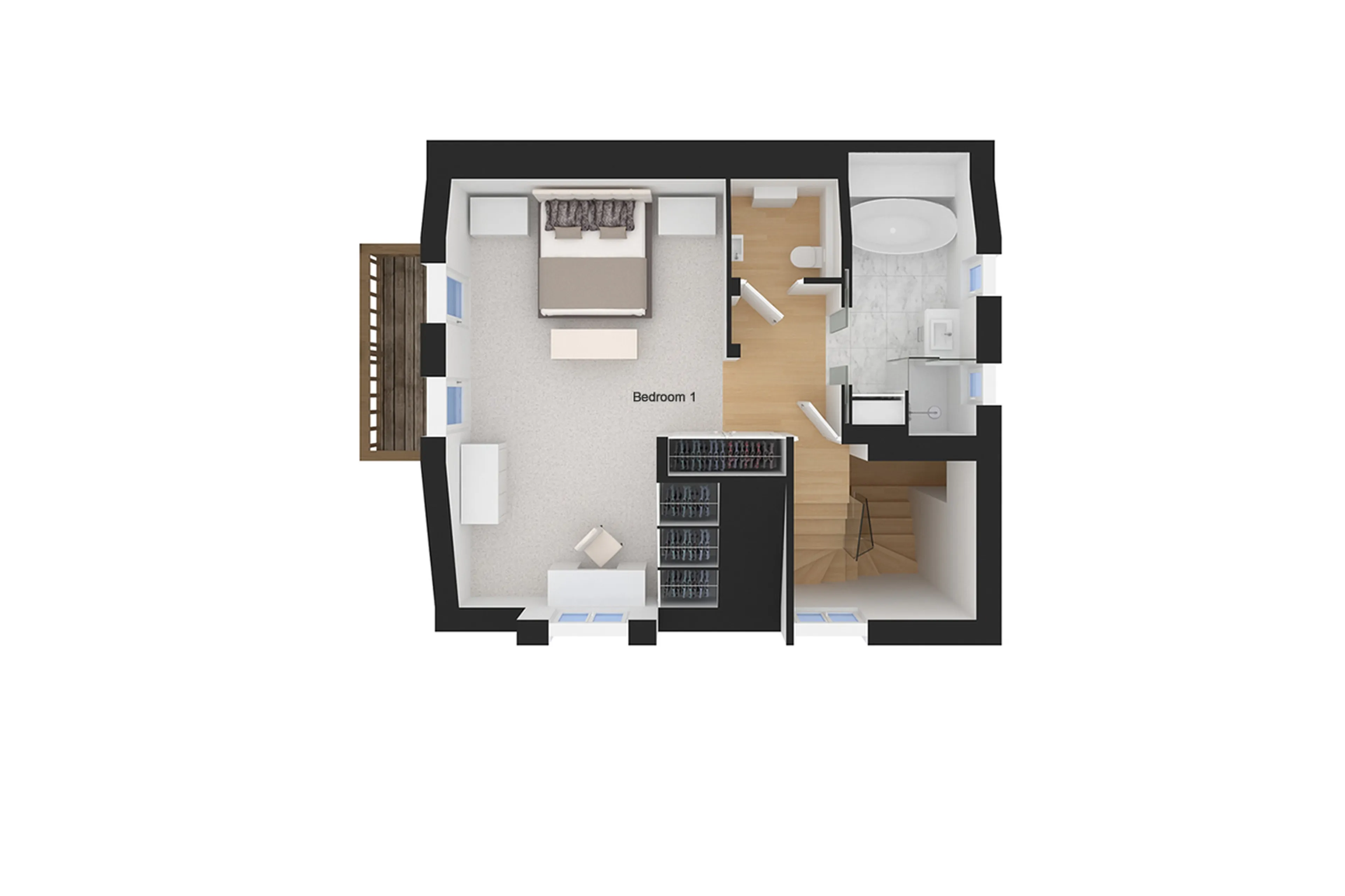 Level 2 floor plan of Chalet Amnesia in Courchevel 1650