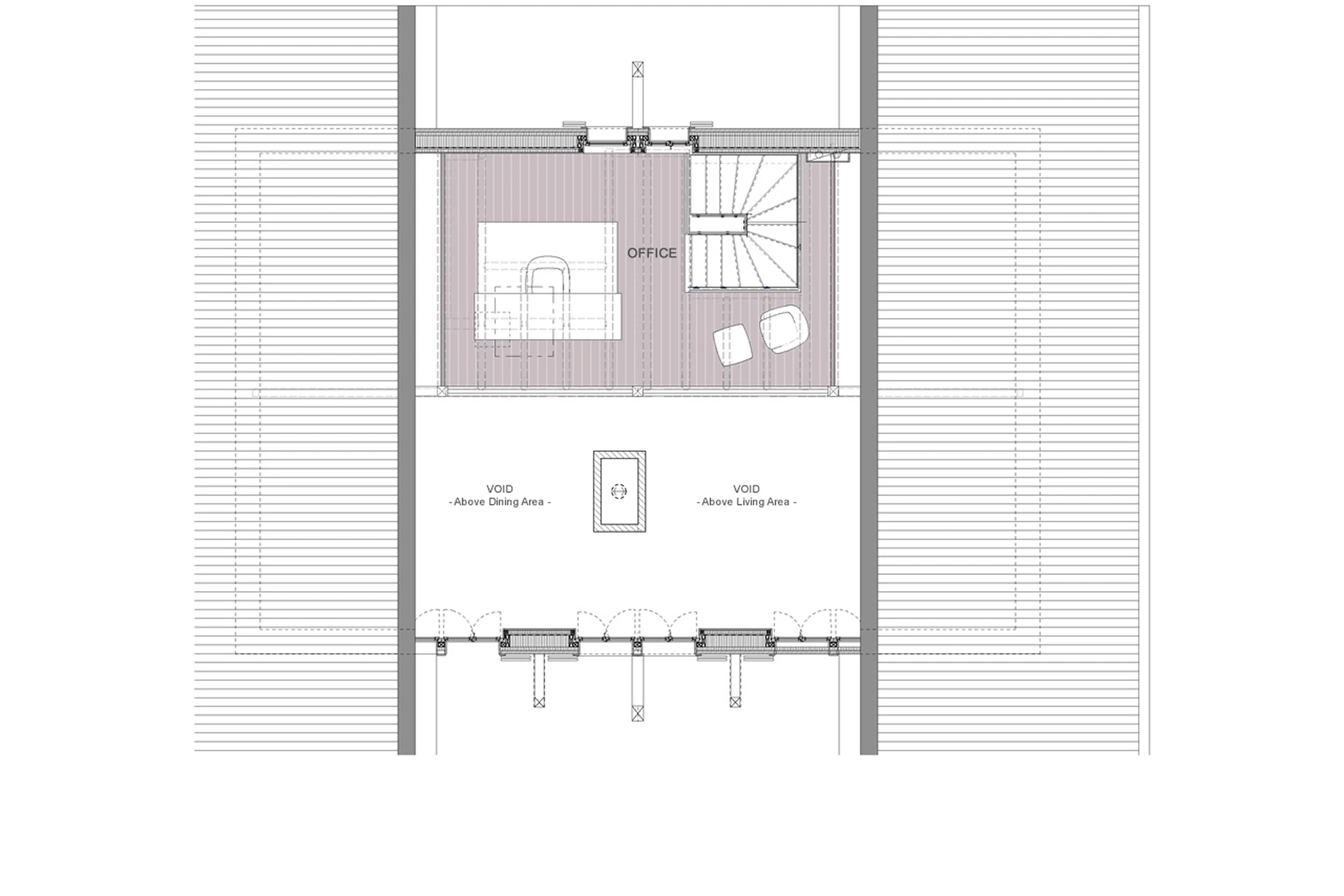 Mezzanine level floor plan of Chalet Andra in Grindelwald