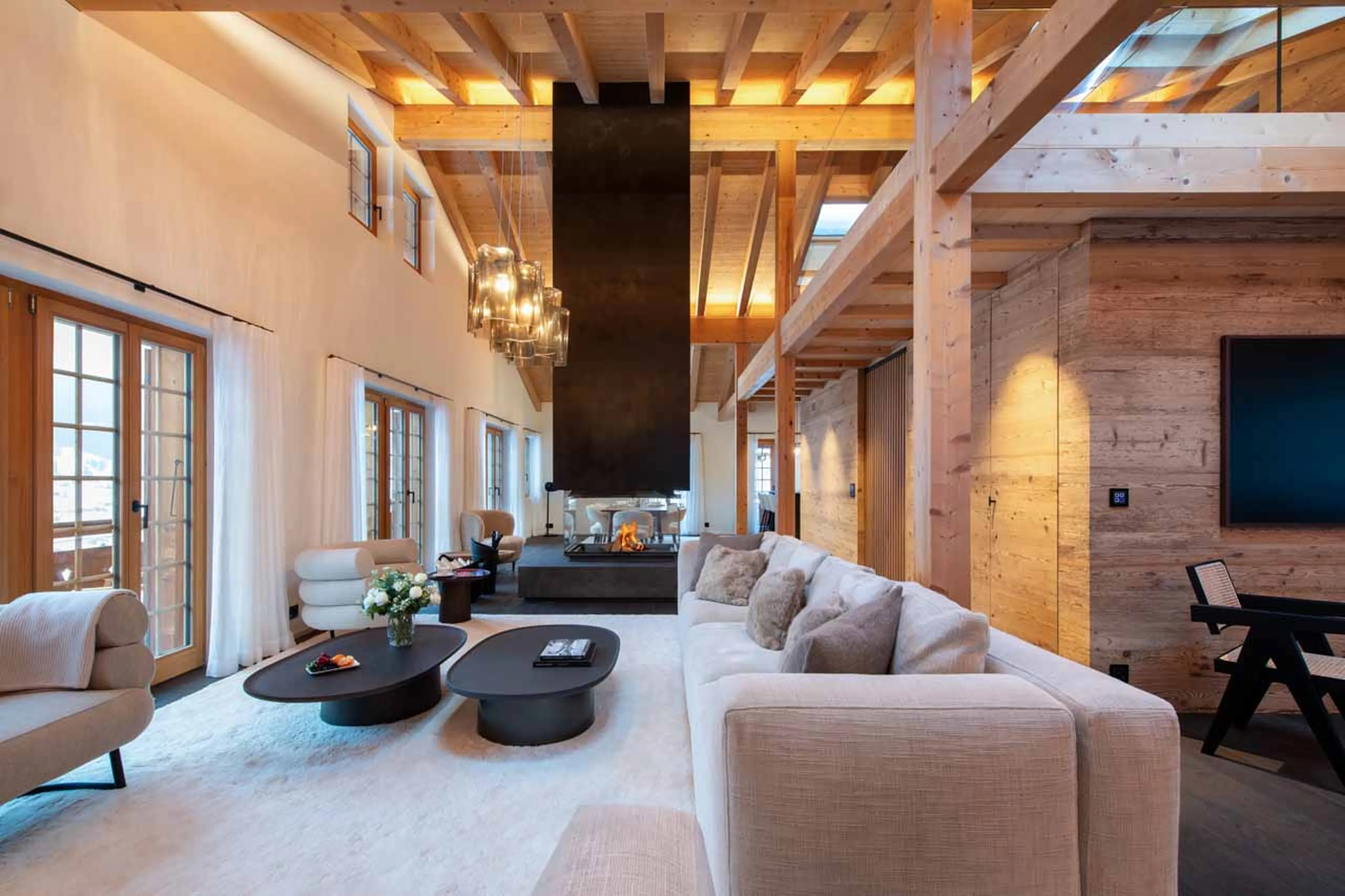 Living area at Chalet Andra in Grindelwald