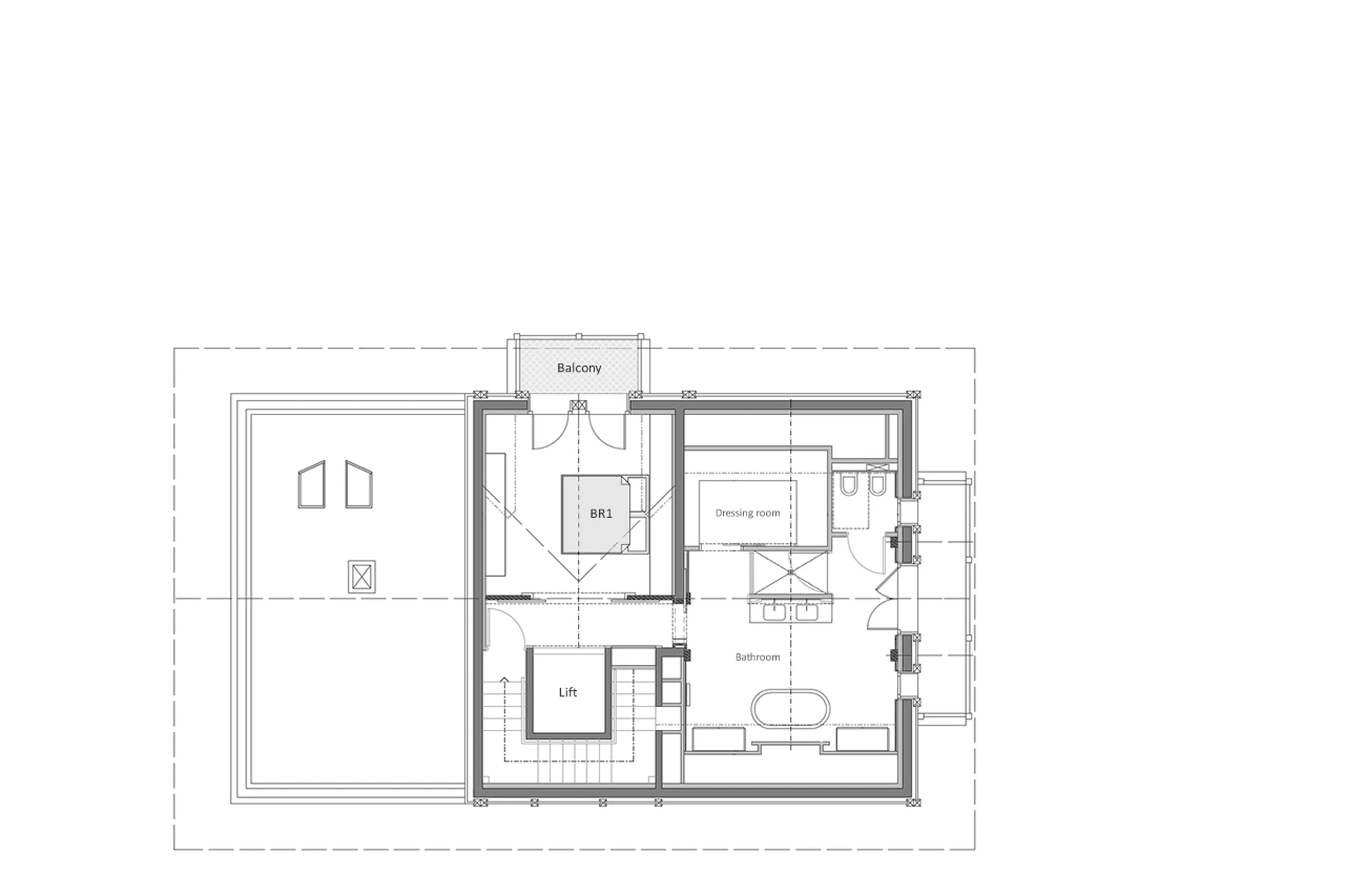 Level 2 floor plan of Chalet Anemone in Courchevel 1850