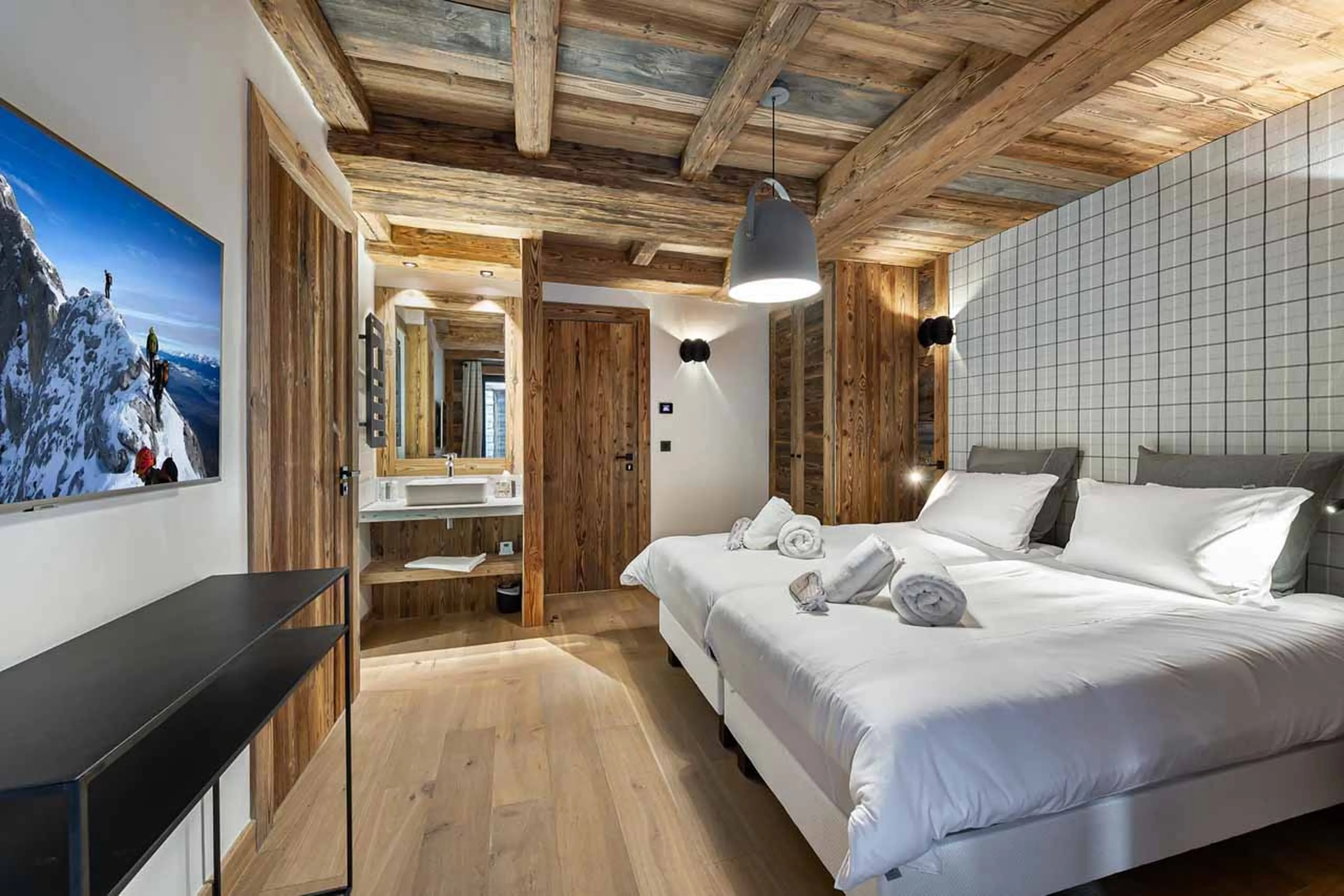 Bedroom four at Chalet Angelus 1 in Val d'Isere