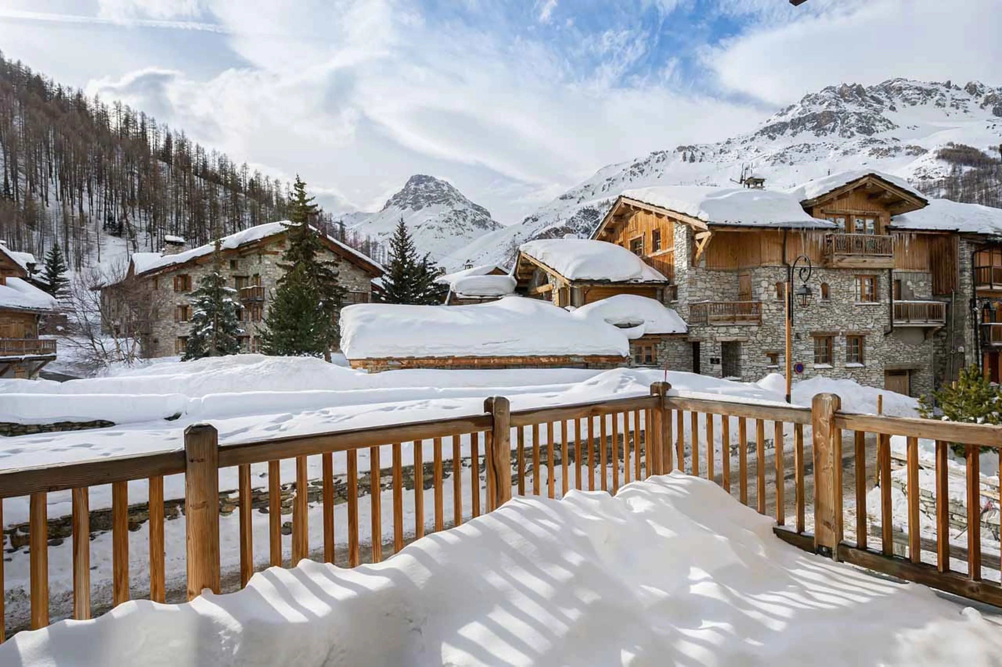 Terrace views at Chalet Angelus 1 in Val d'Isere