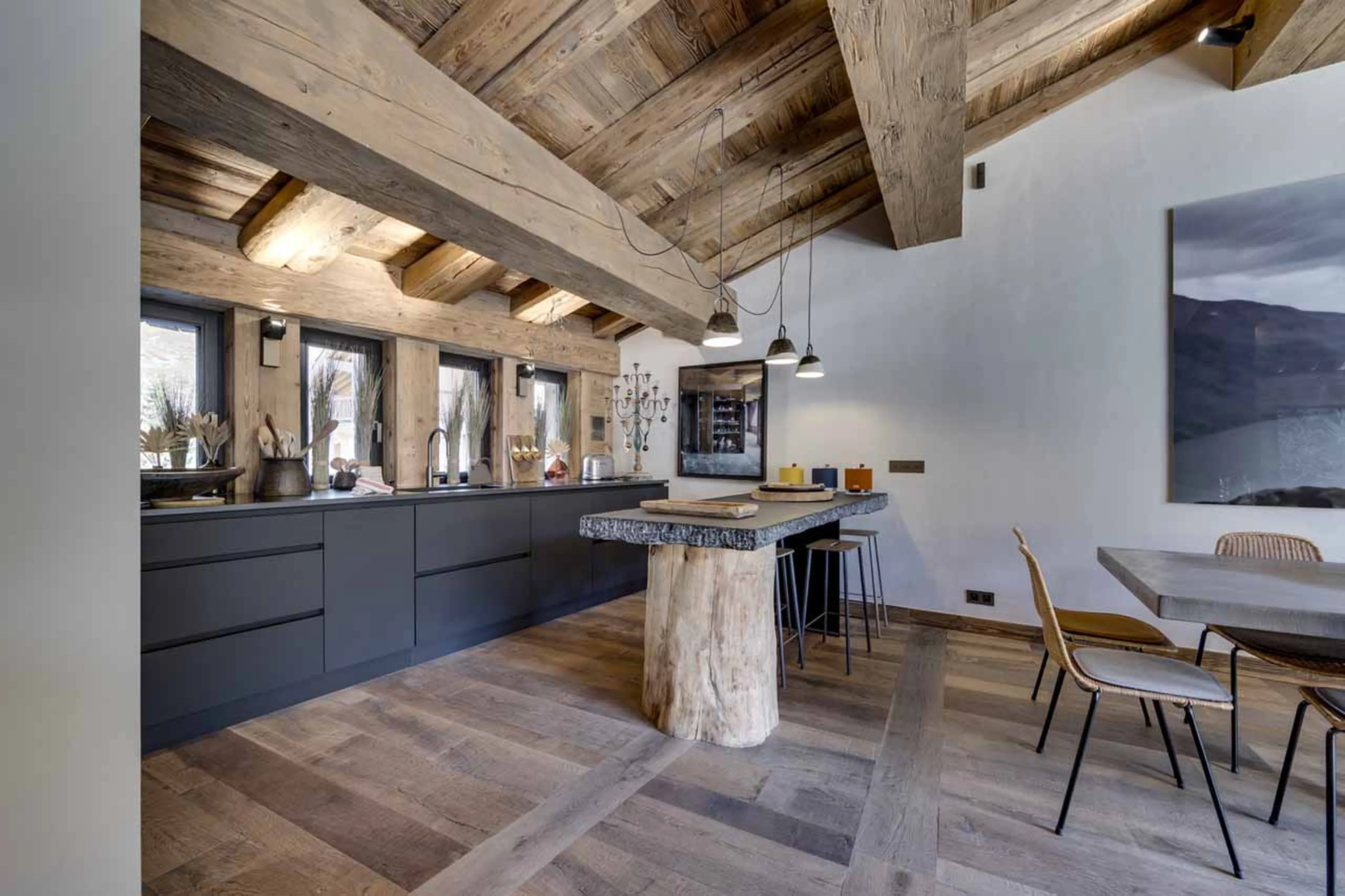 Kitchen at Chalet Angelus 2 in Val d'Isere