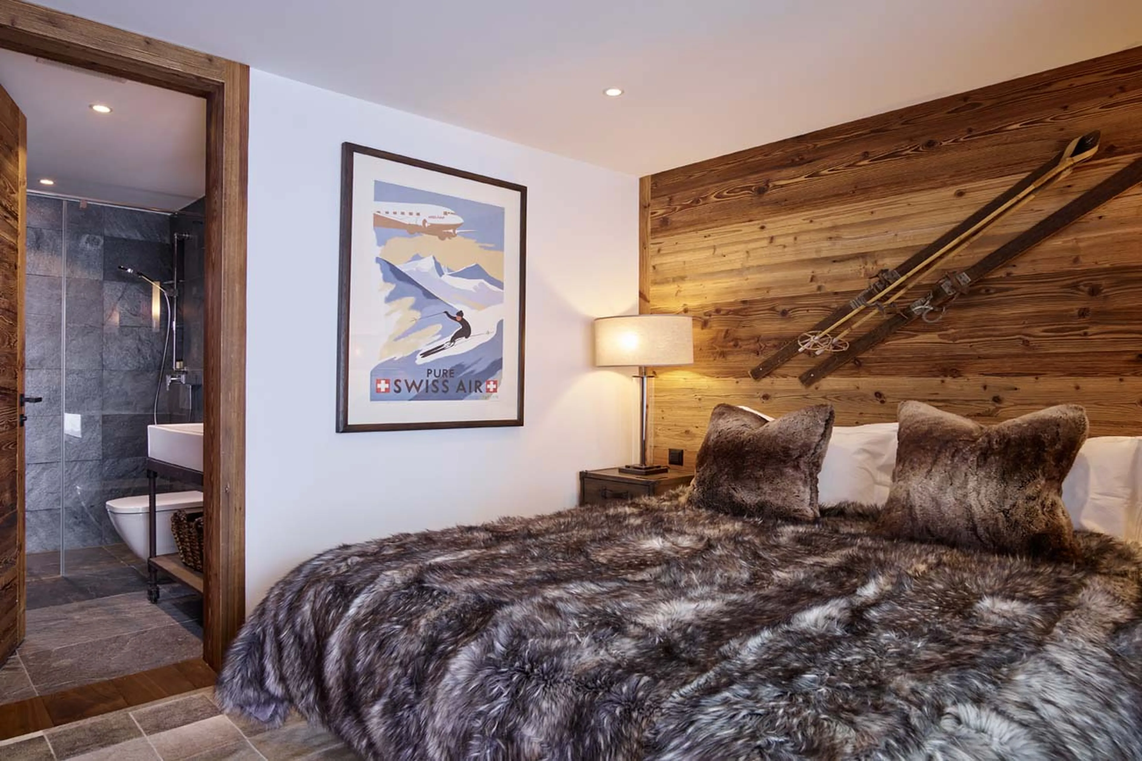 Bedroom five at Chalet Annapurna in Saas Fee