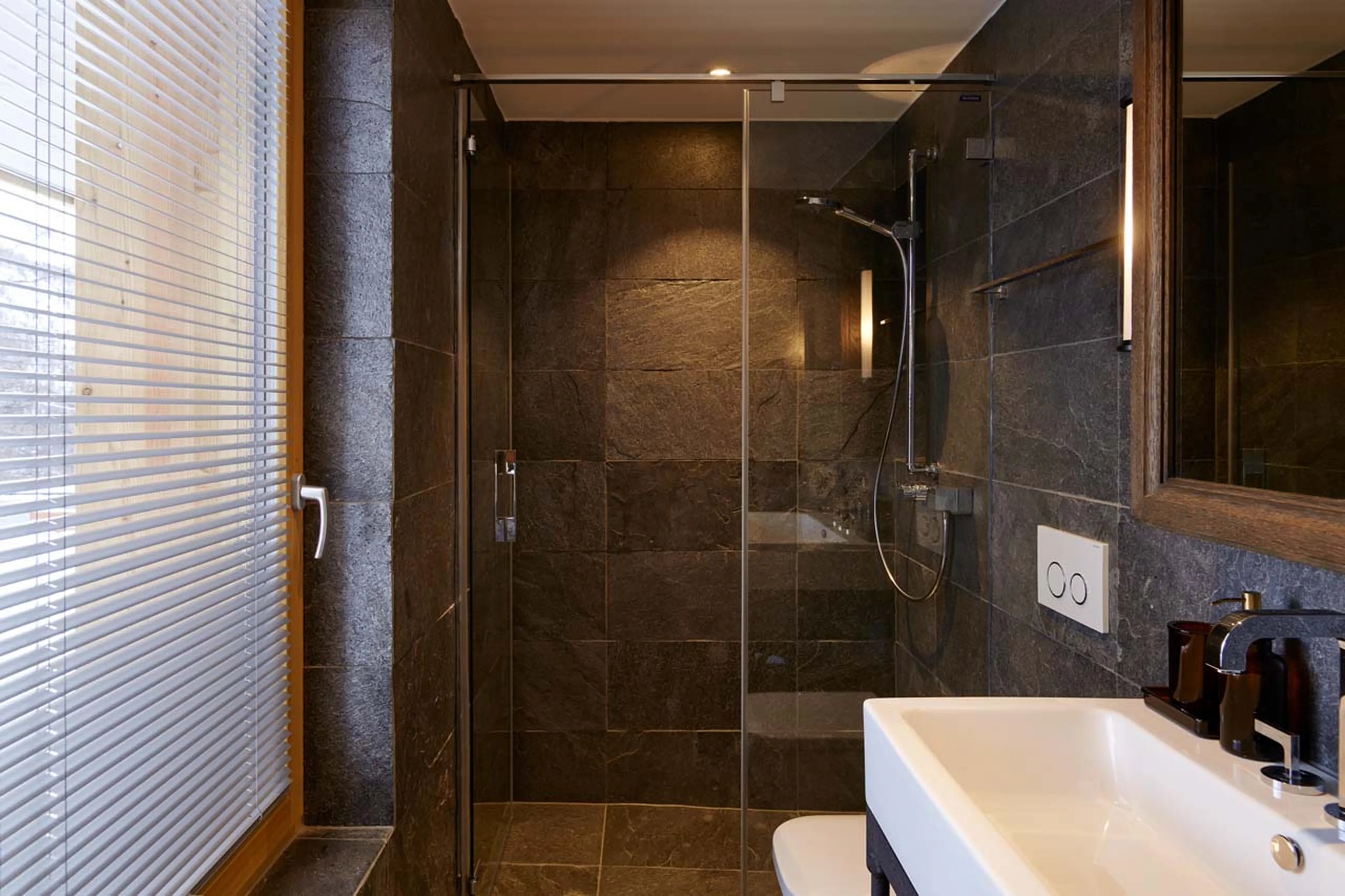 Bathroom five at Chalet Annapurna in Saas Fee