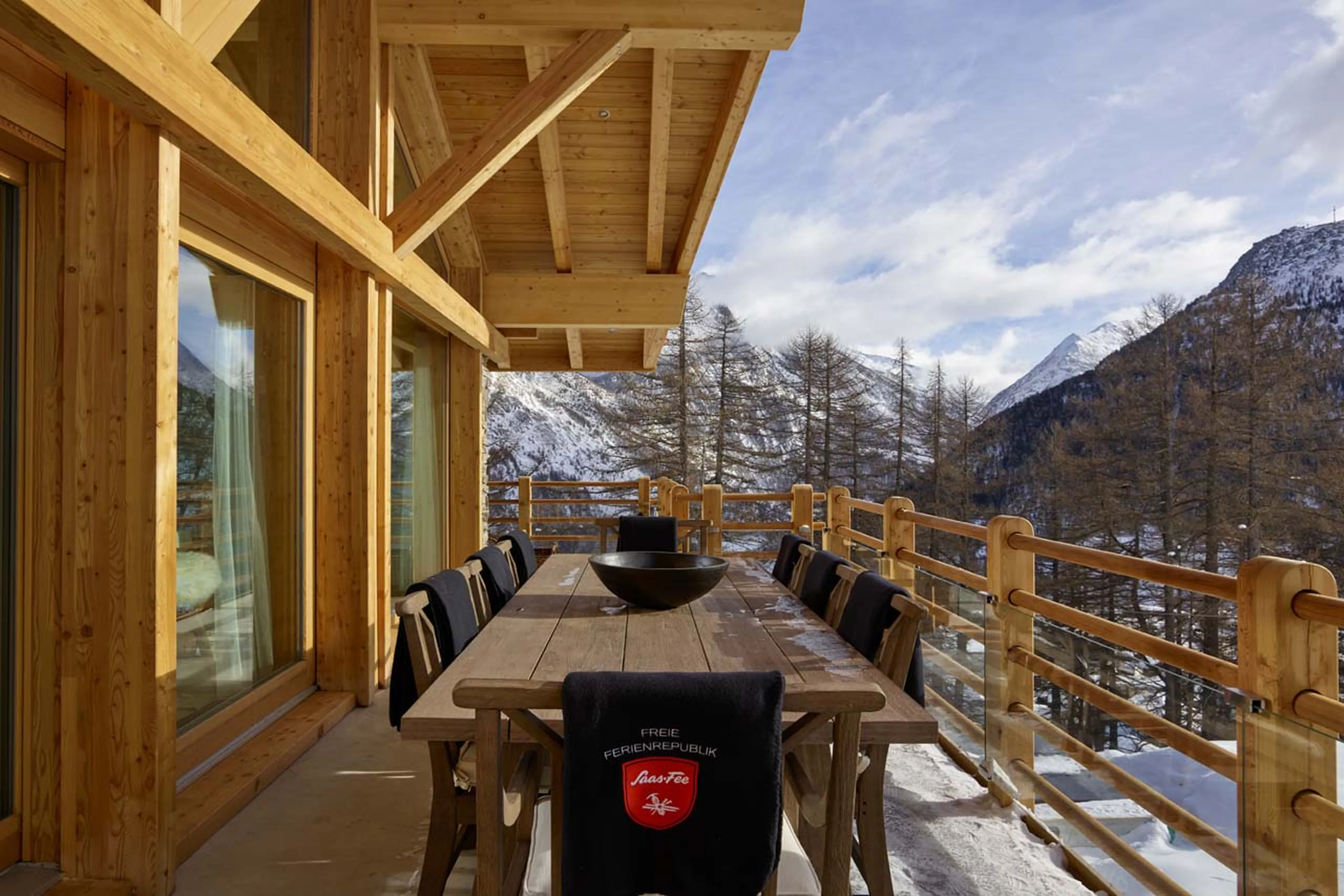 Terrace at Chalet Annapurna in Saas Fee