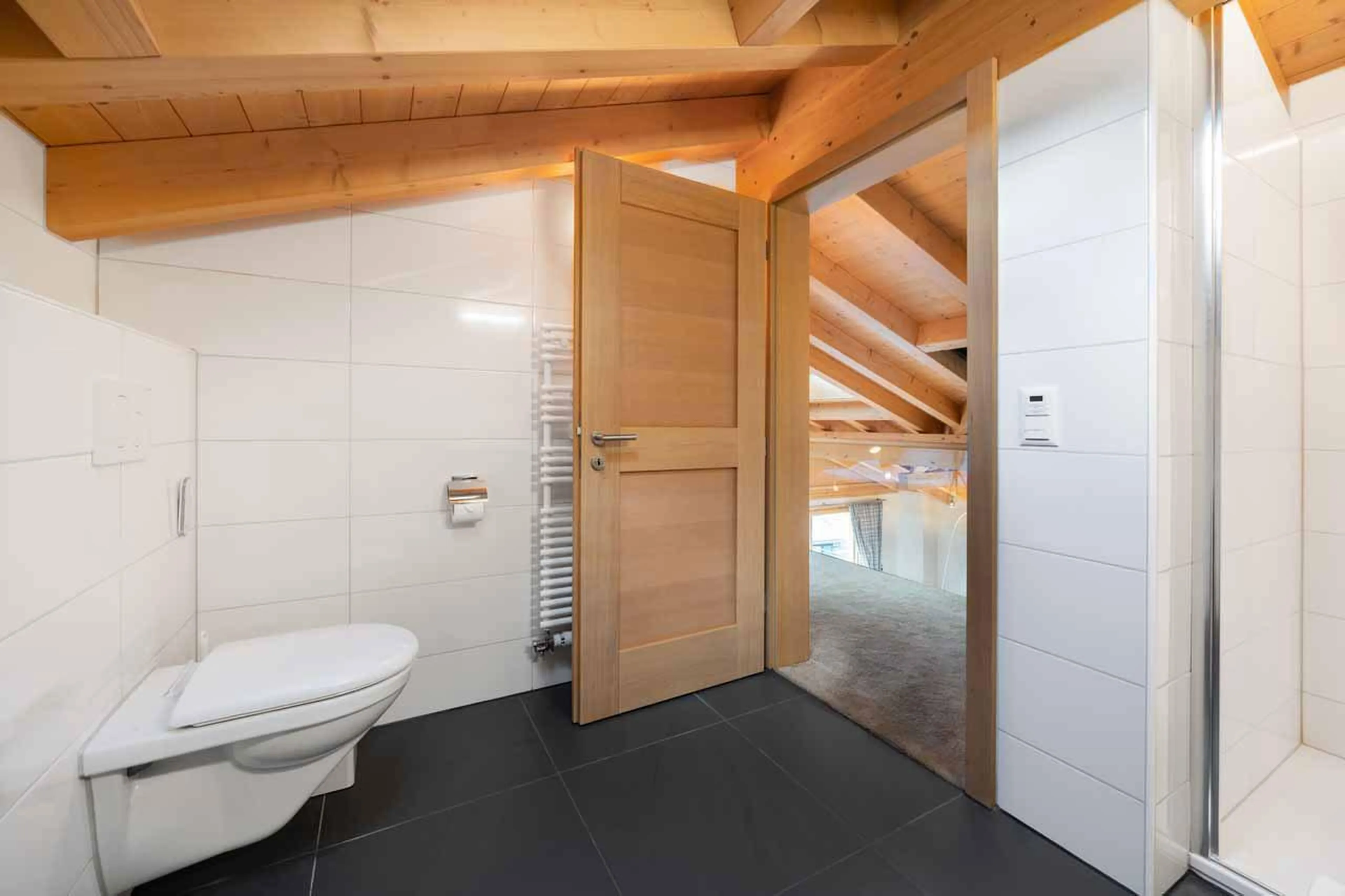 En-suite bathroom with skylight at Apartment Antara in Grindelwald