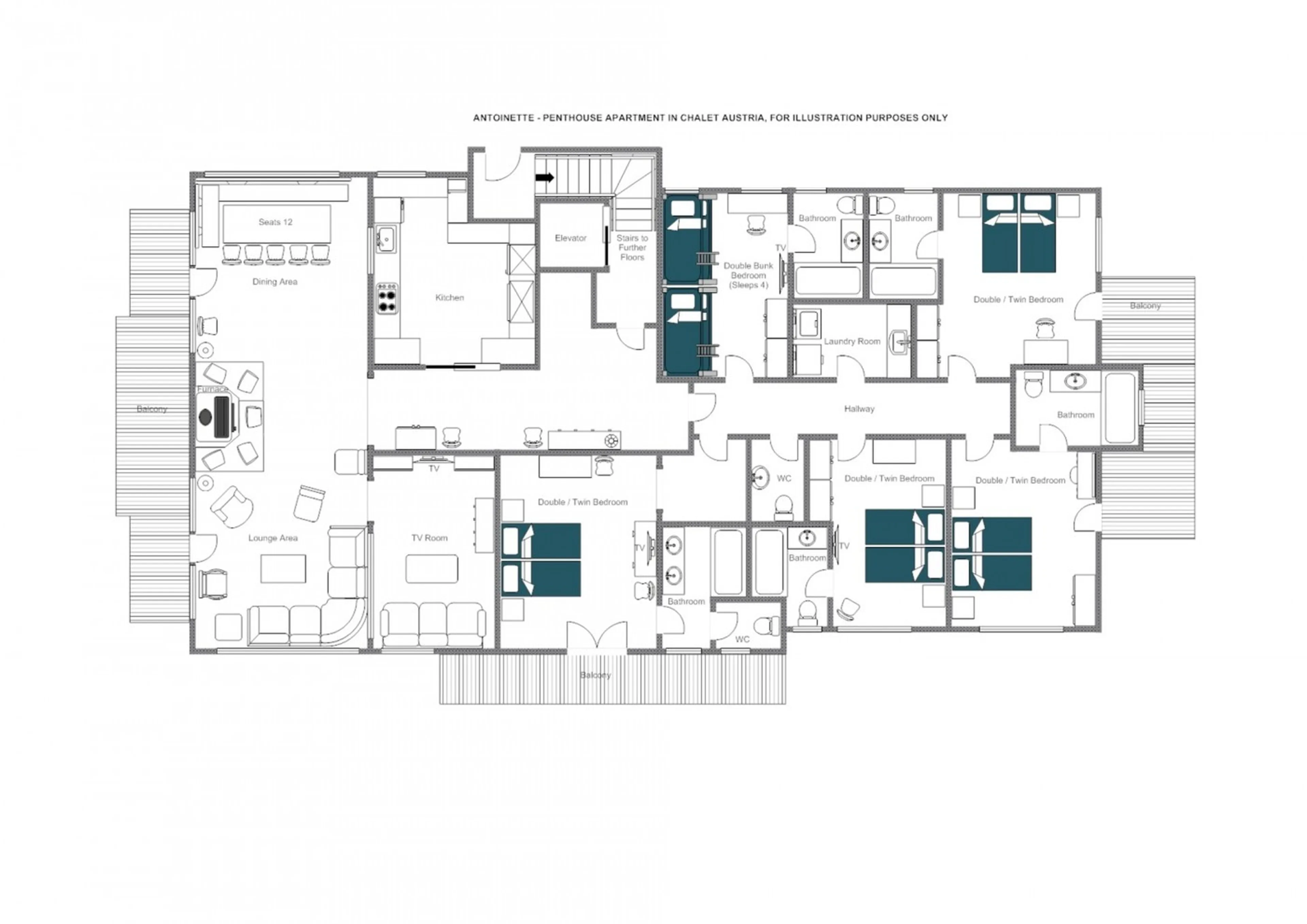 Floor plan of Apartment Antoinette in St Anton