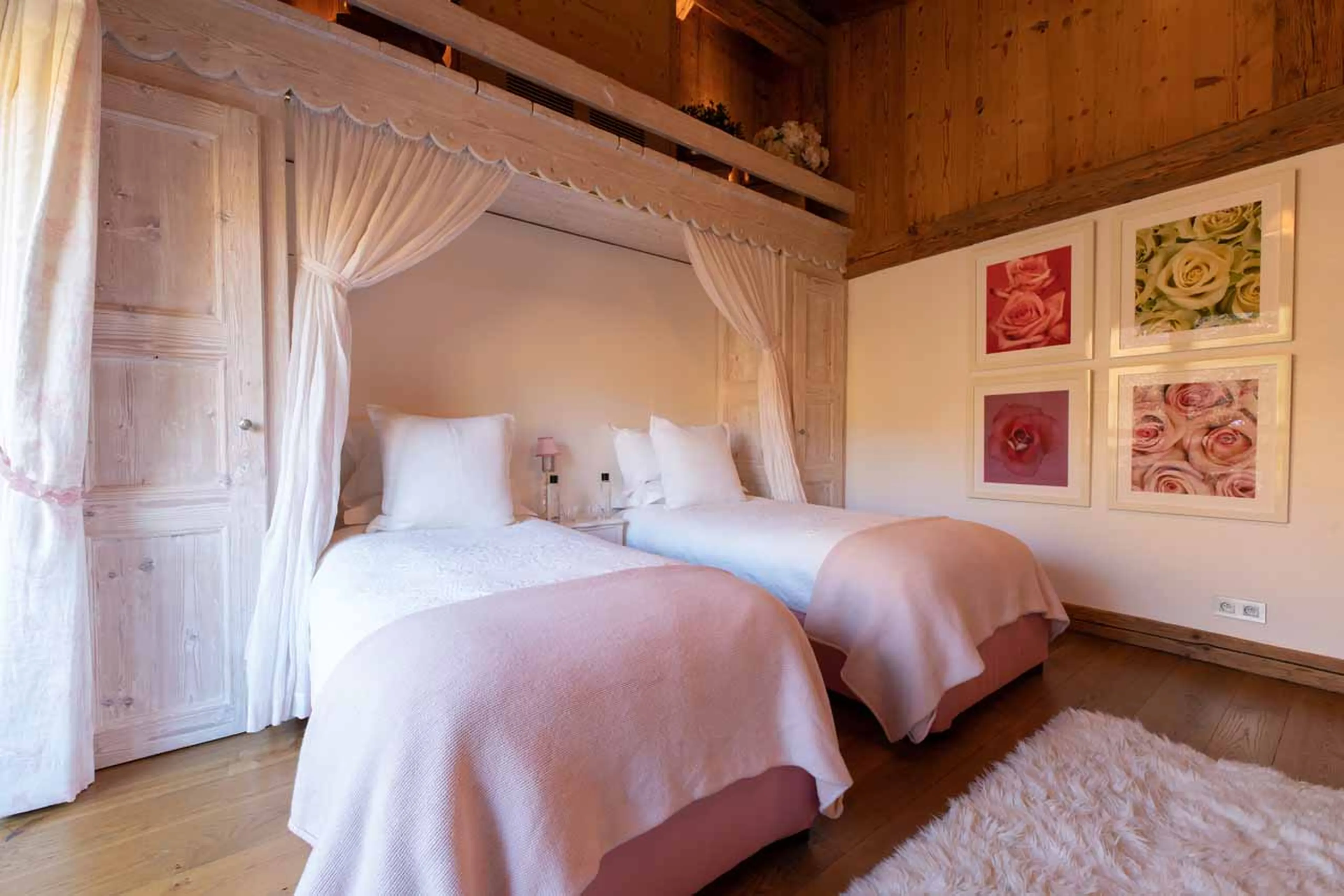 Bedroom two at Chalet Apicius in Megeve
