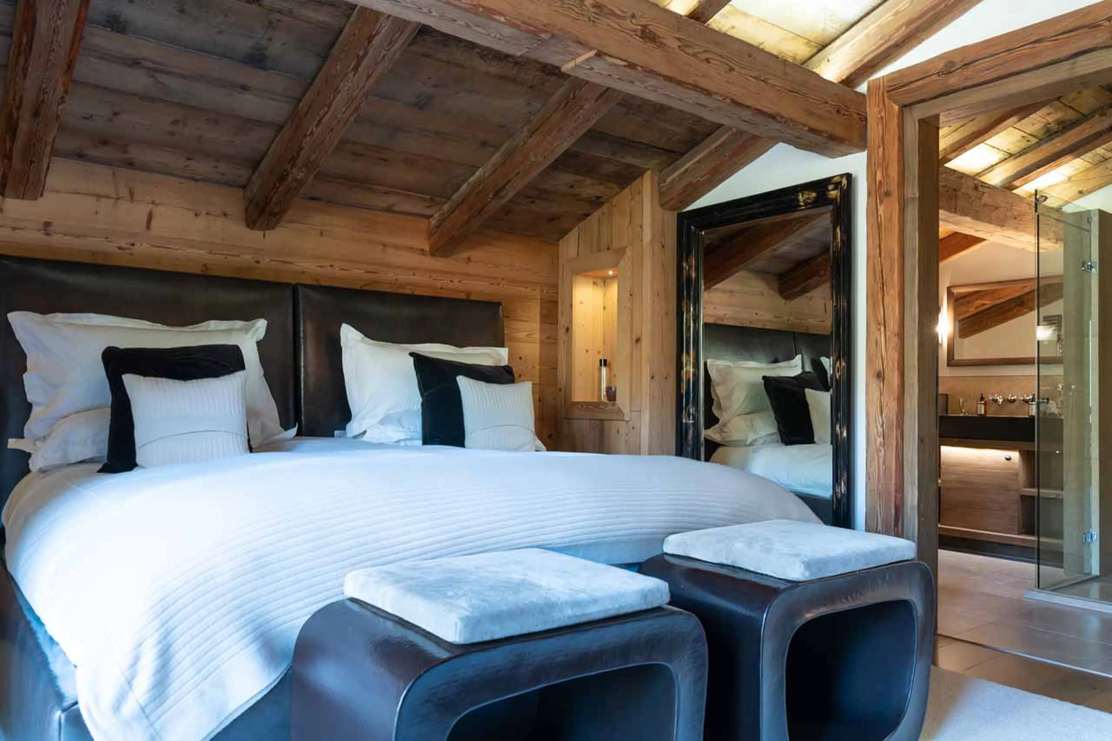 Bedroom three at Chalet Apicius in Megeve