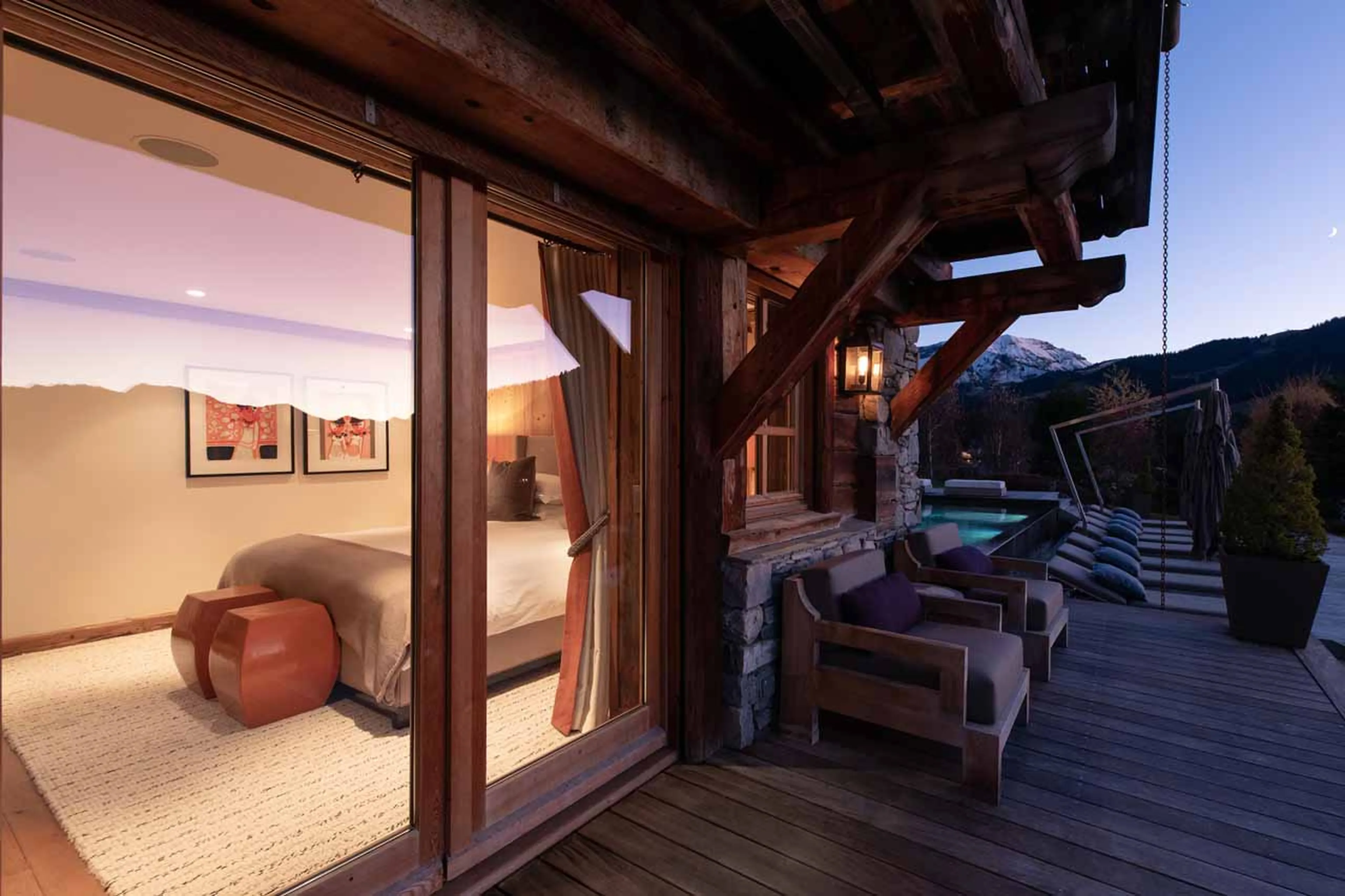 Bedroom five at Chalet Apicius in Megeve