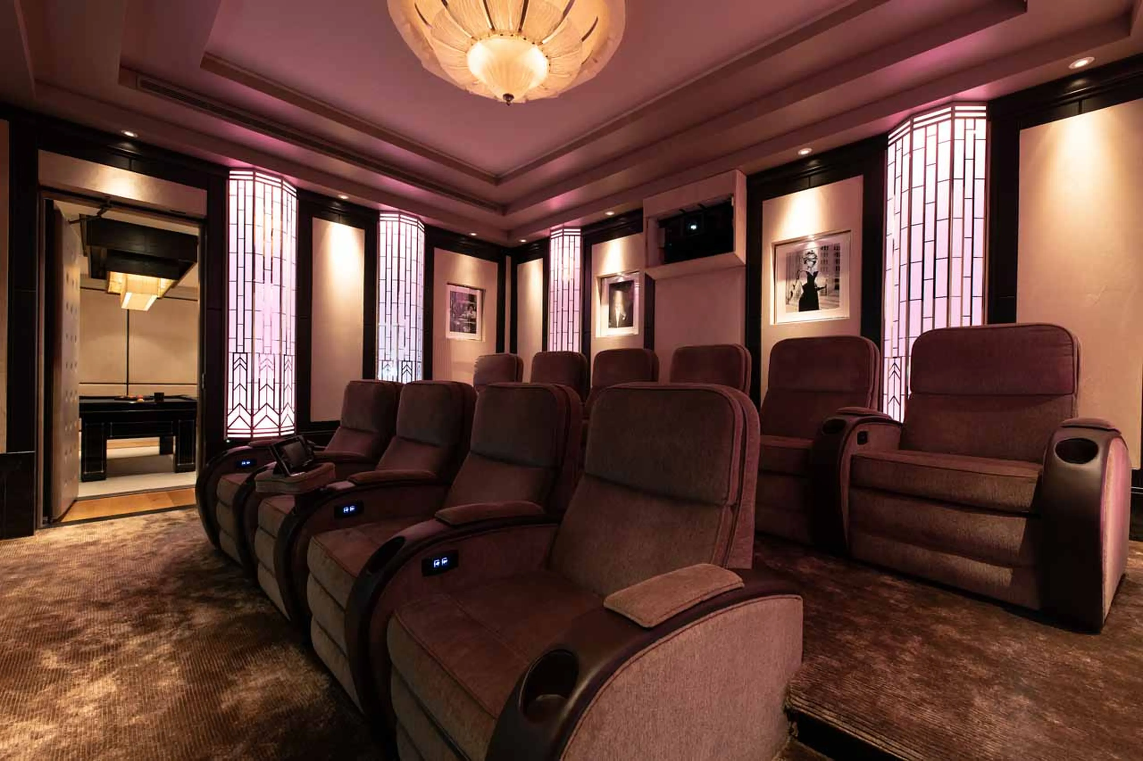 Cinema room at Chalet Apicius in Megeve