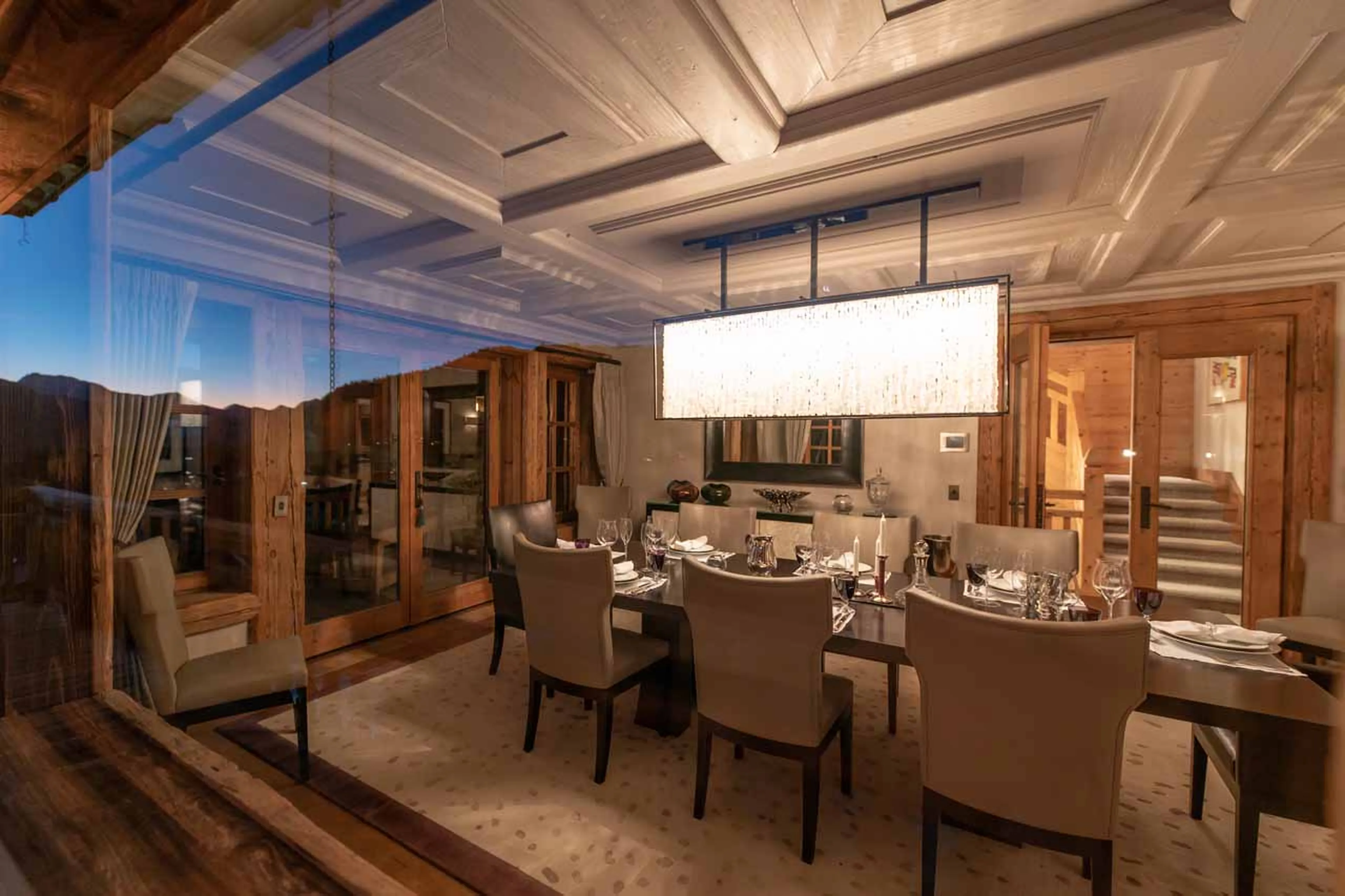 Dining area at Chalet Apicius in Megeve