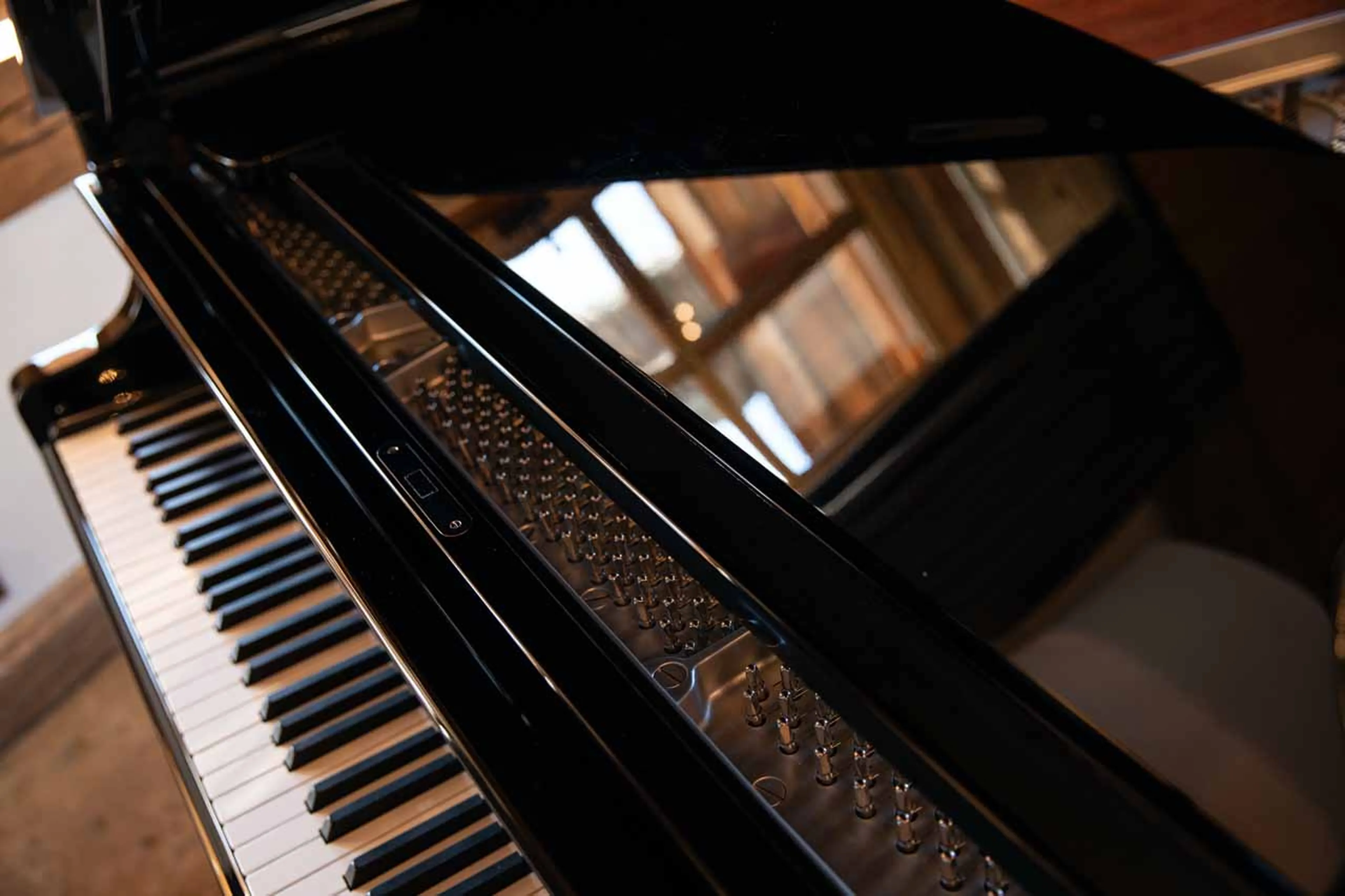 Steinway piano at Chalet Apicius in Megeve